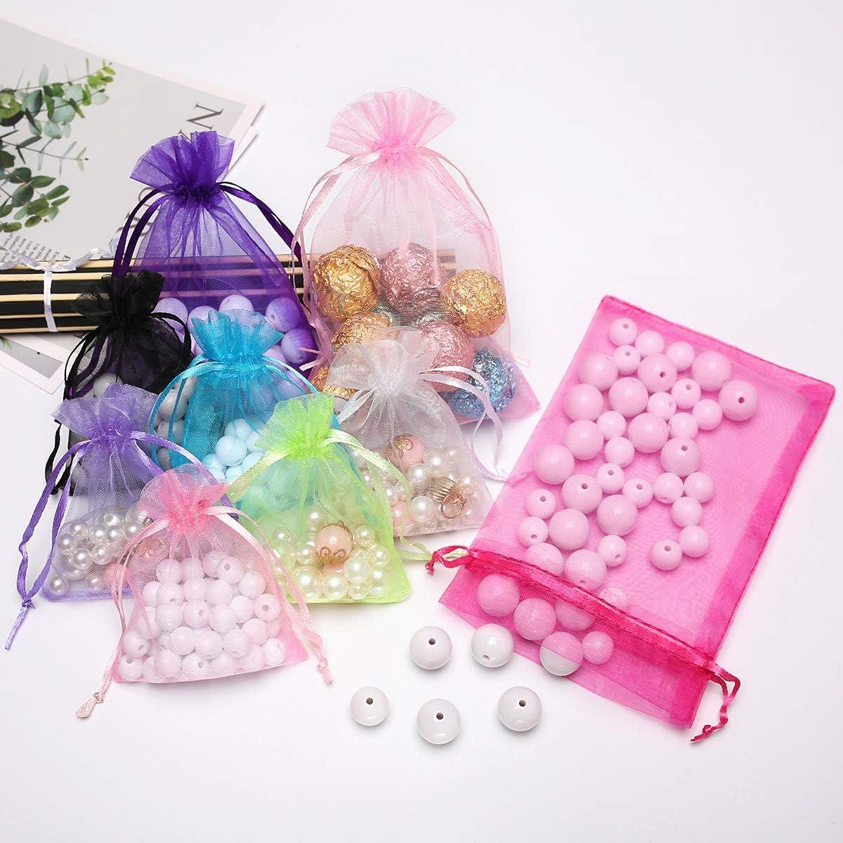 50 Bolsas de Regalo de Organza Blanca 7,62x10,16 cm Akstore