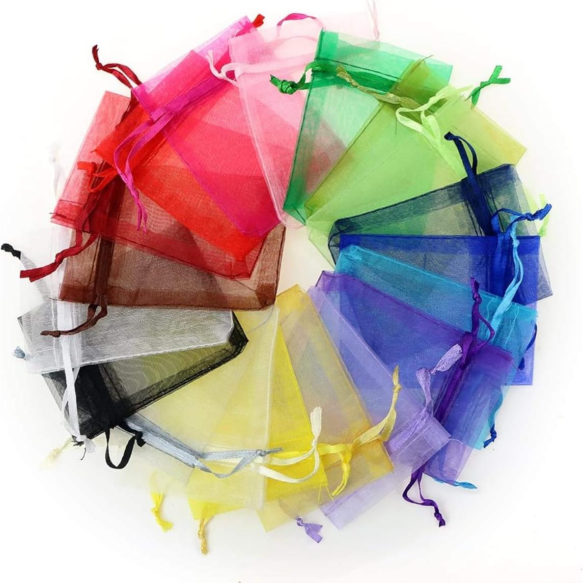 50 Bolsas de Regalo de Organza Blanca 7,62x10,16 cm Akstore