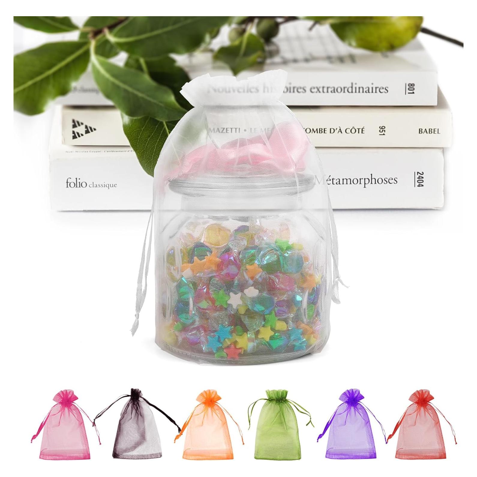 Bolsas de Organza Blancas ANZNKU 50 Piezas 15x23 cm