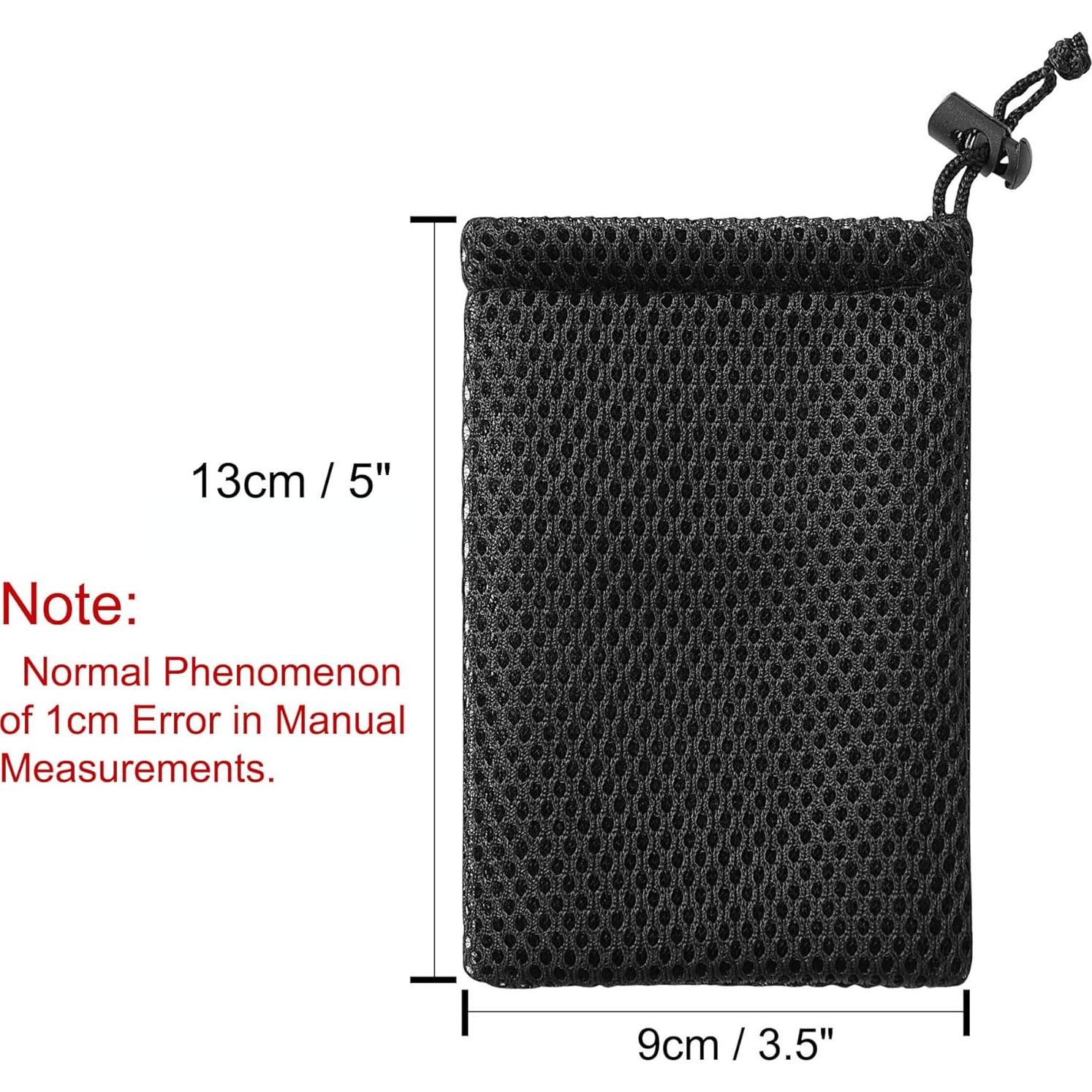 uxcell Bolsa de Malla Nylon 3 Pcs 13 x 9 cm Negra