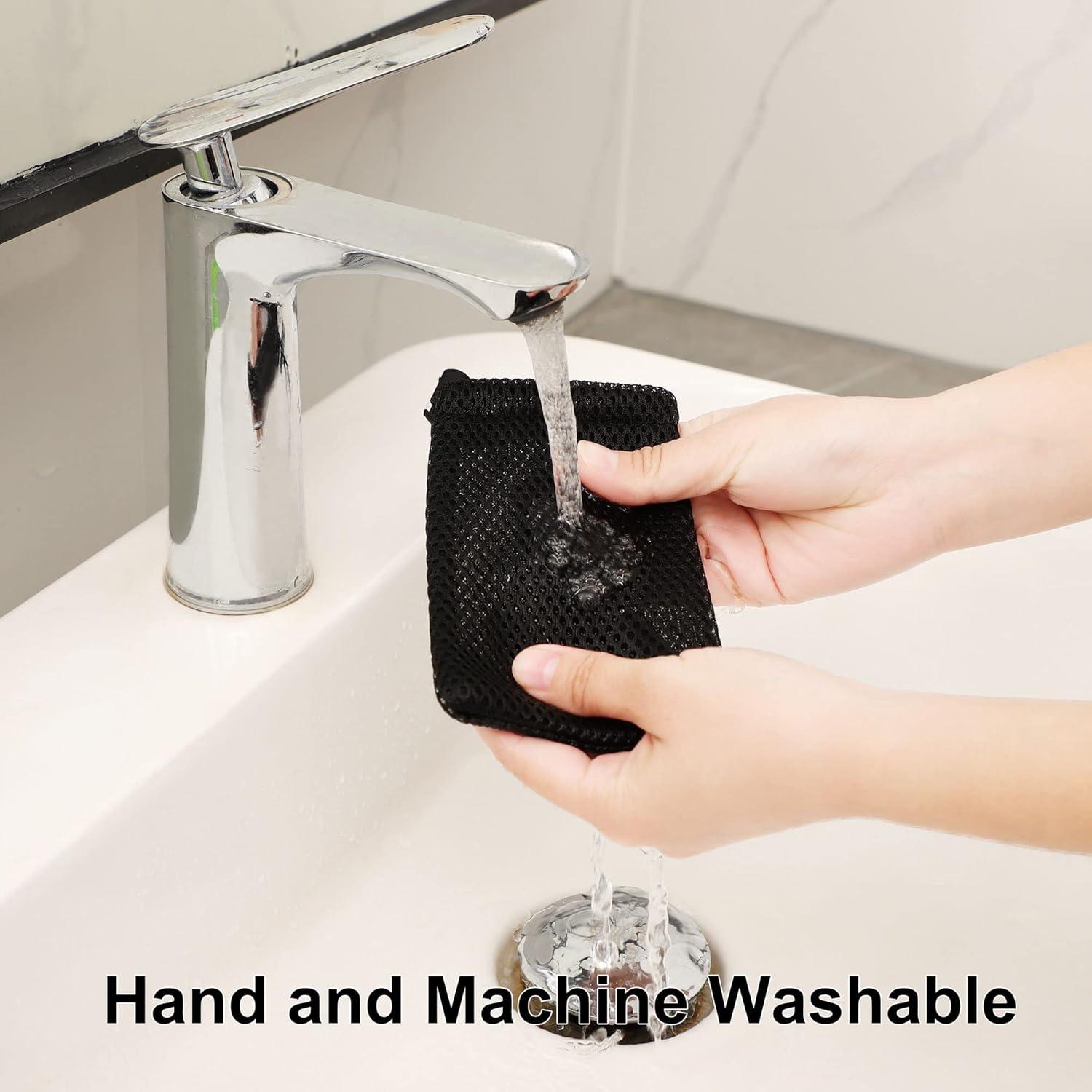 uxcell Bolsa de Malla Nylon 3 Pcs 13 x 9 cm Negra