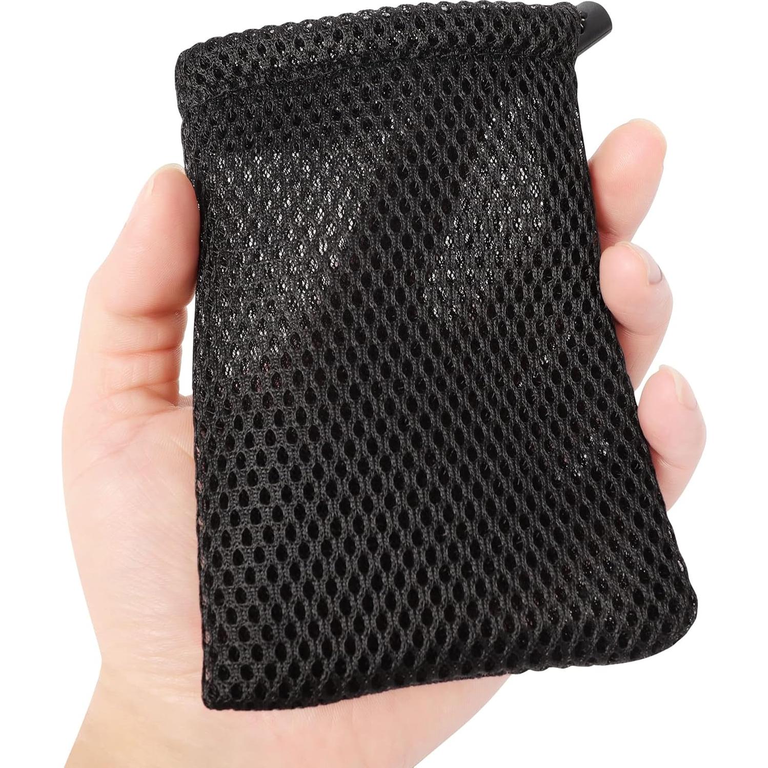 uxcell Bolsa de Malla Nylon 3 Pcs 13 x 9 cm Negra