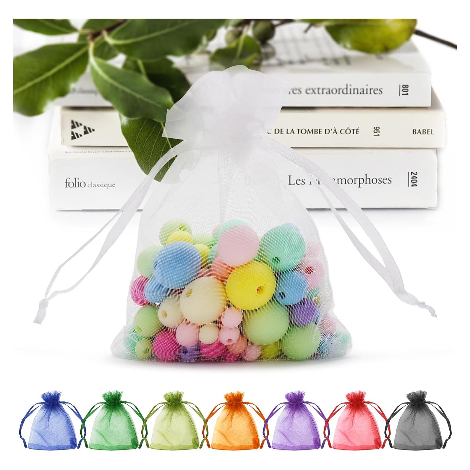 Bolsas de Organza Blancas ANZNKU 50 Piezas 7,62x10,16 cm