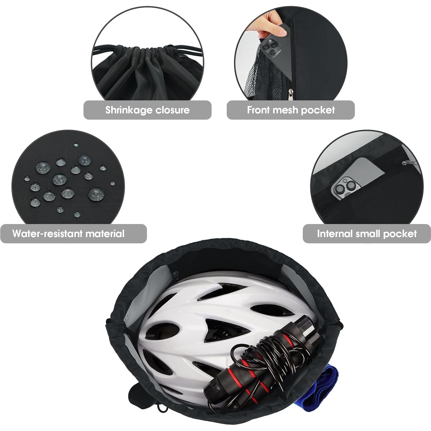 Mochila de Cuerda WANDF Unisex Resistente al Agua 20L Negra