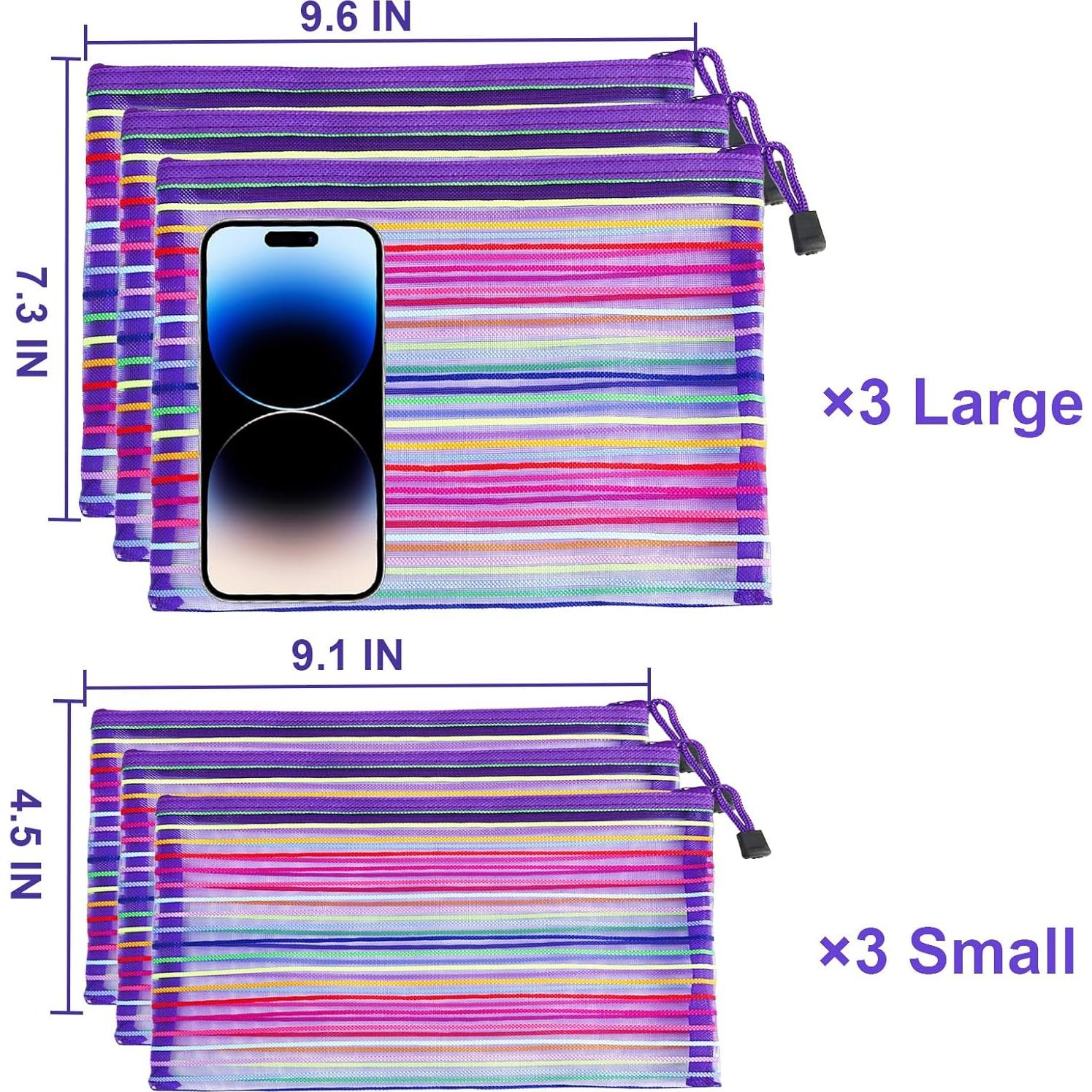 Bolsas de Malla con Cremallera CarryEpic 6 Pcs Púrpura