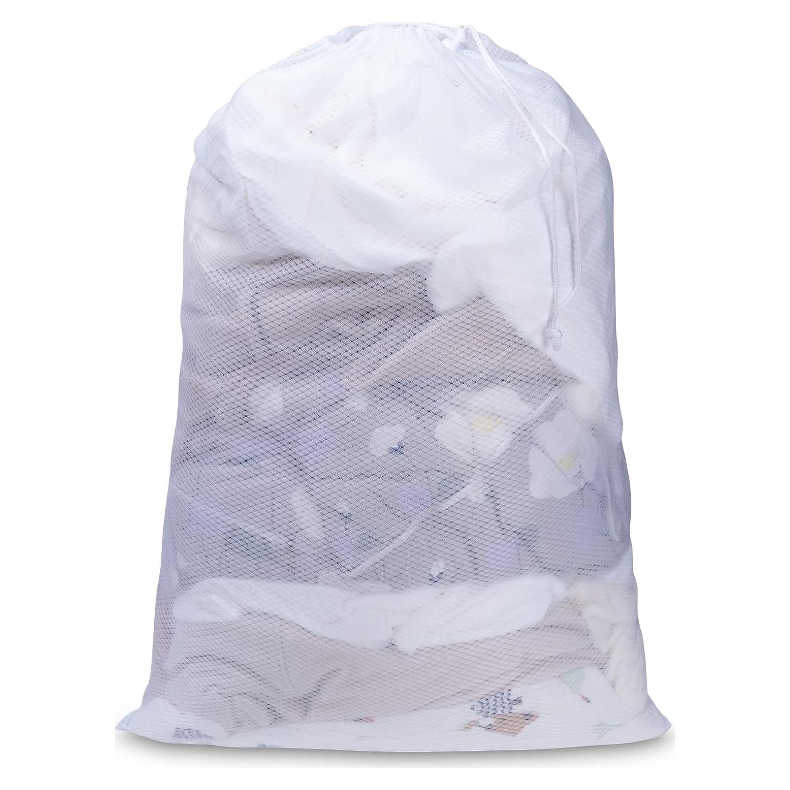 Bolsa de Lavandería de Malla Grande Meowoo 60x91 cm Blanca