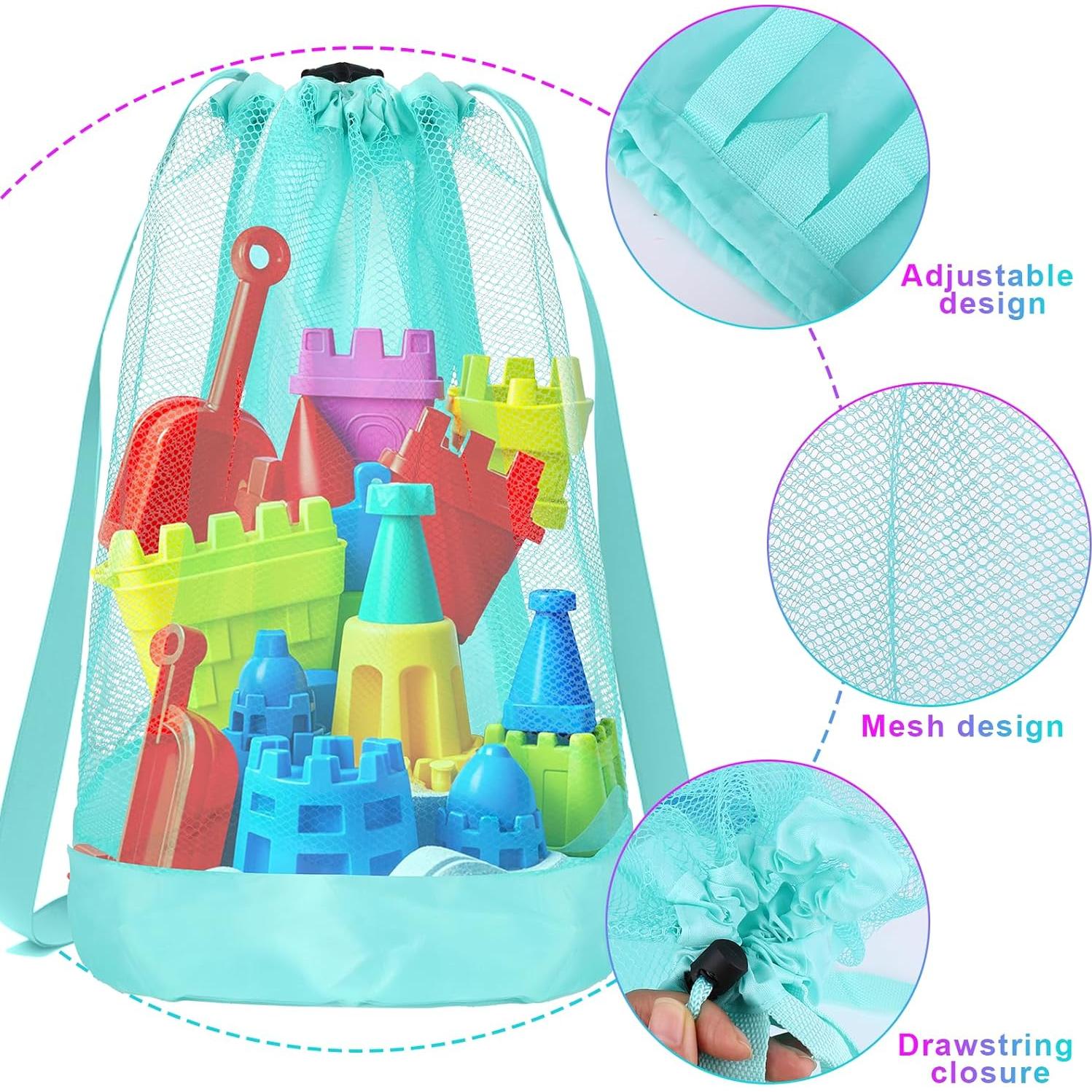 Bolsa de Juguetes de Playa Vodolo 3pcs Malla Secado Rápido