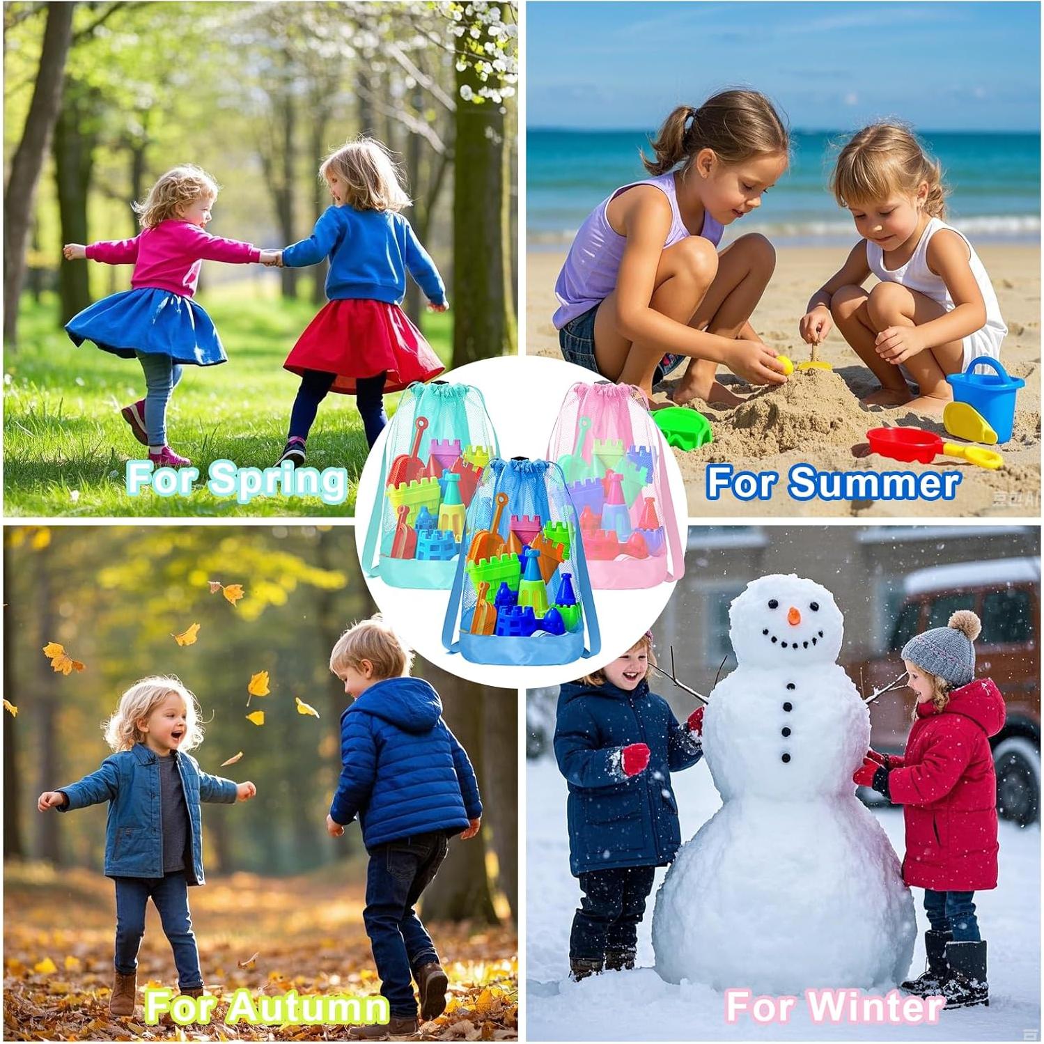 Bolsa de Juguetes de Playa Vodolo 3pcs Malla Secado Rápido