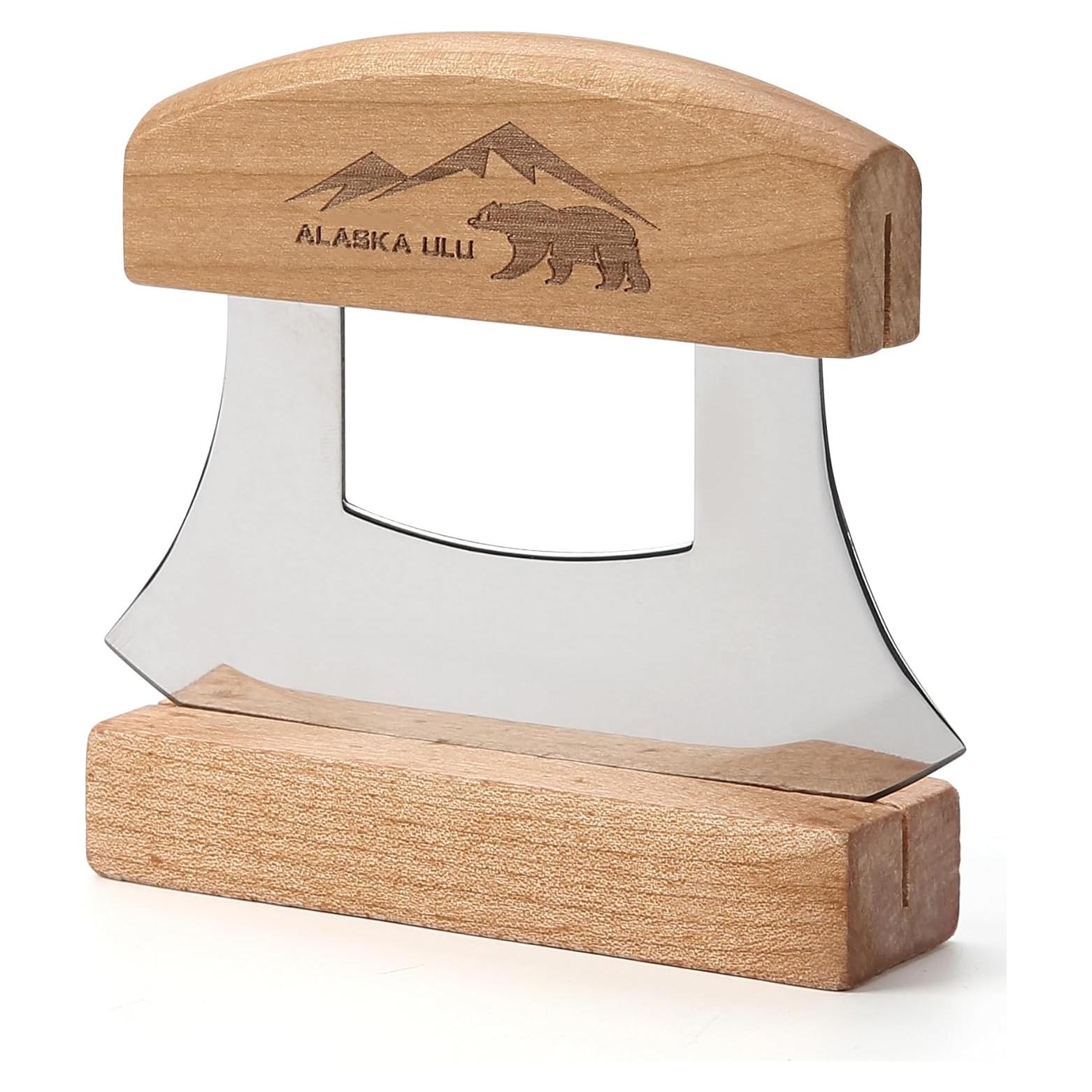 Cuchillo Ulu WIUCYS 12.7 cm Acero Inoxidable con Soporte