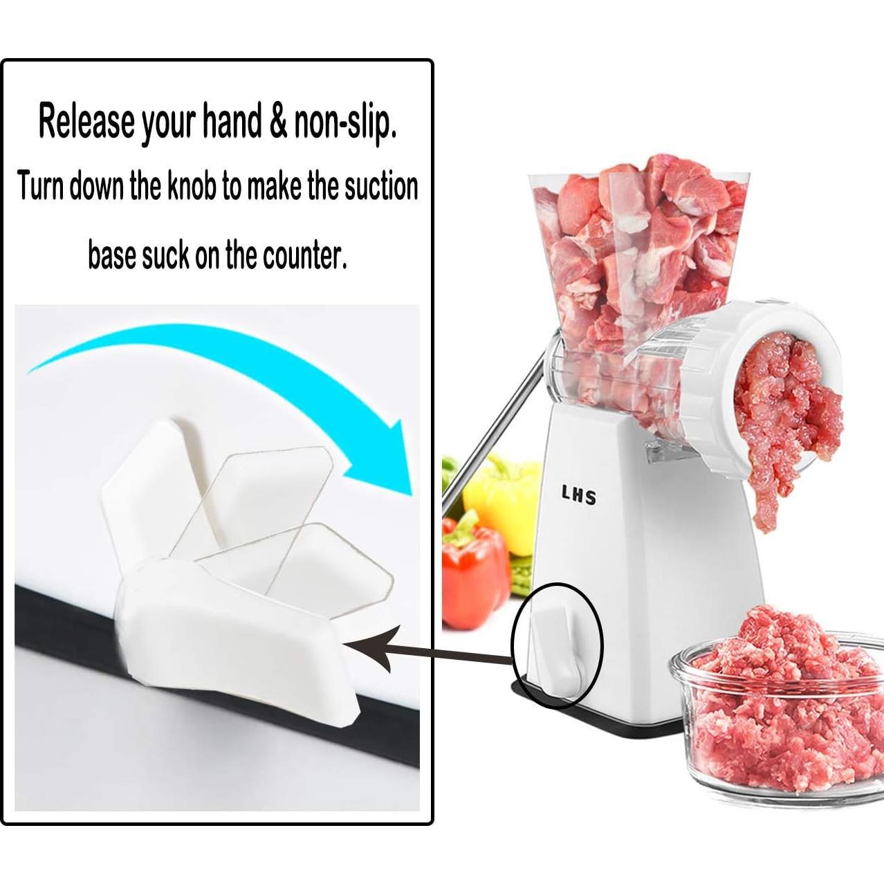 Molinillo de Carne Manual LHS Acero Inoxidable Blanco 0.79kg