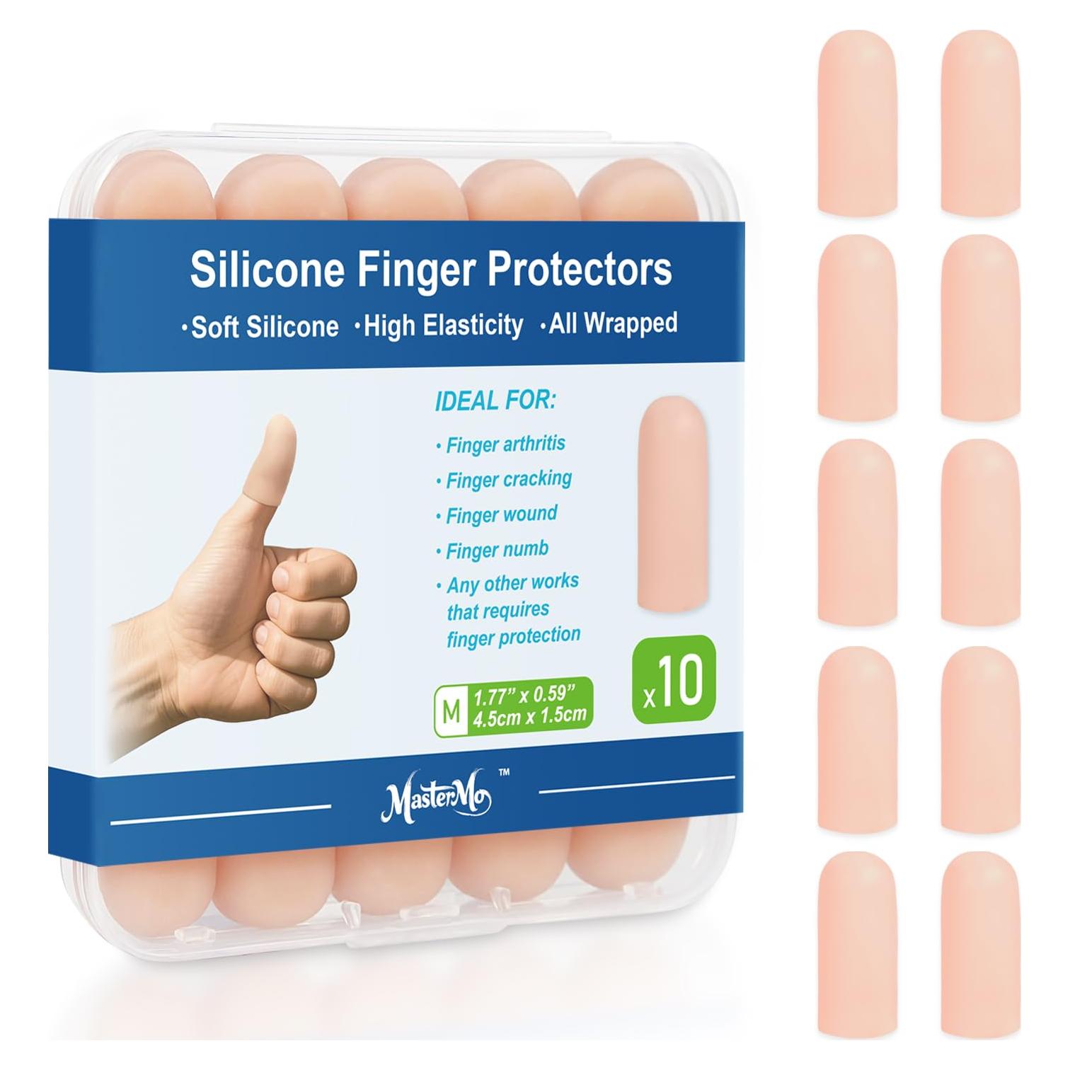 Fundas de Dedos de Gel MasterMo, 10 Unidades, Mediano