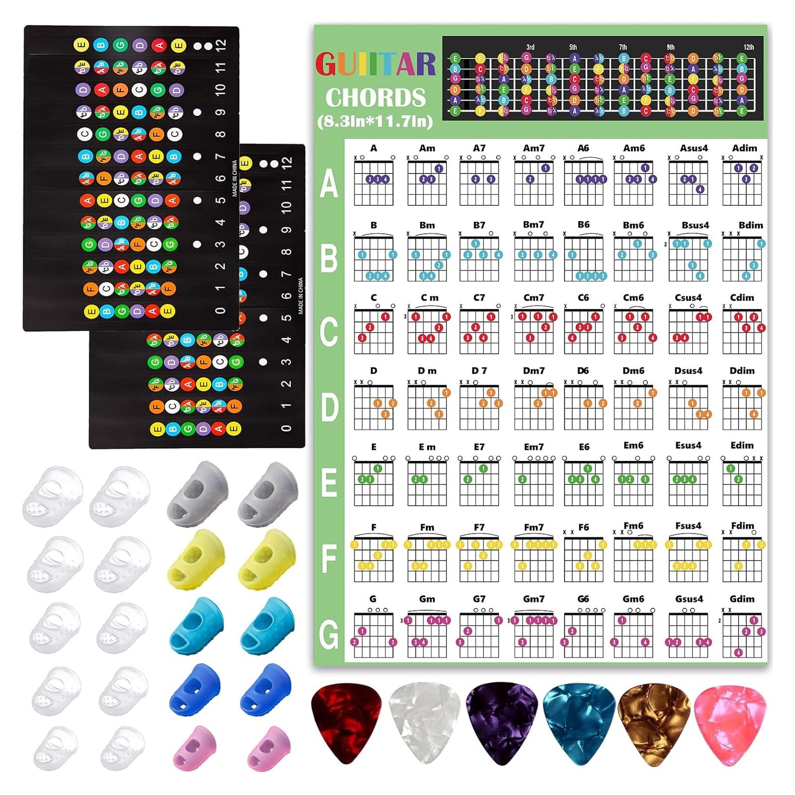 Paquete de Aprendizaje Guitarra Junlego 20 Pcs Silicona