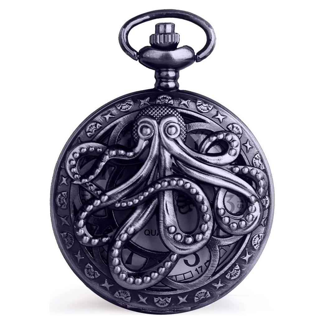 Reloj de bolsillo BOSNI CF1173 Steampunk con cadena 4.5 cm