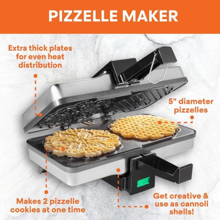 Prensa Eléctrica de Galletas Pizzelle MasterChef 5" Antiadherente