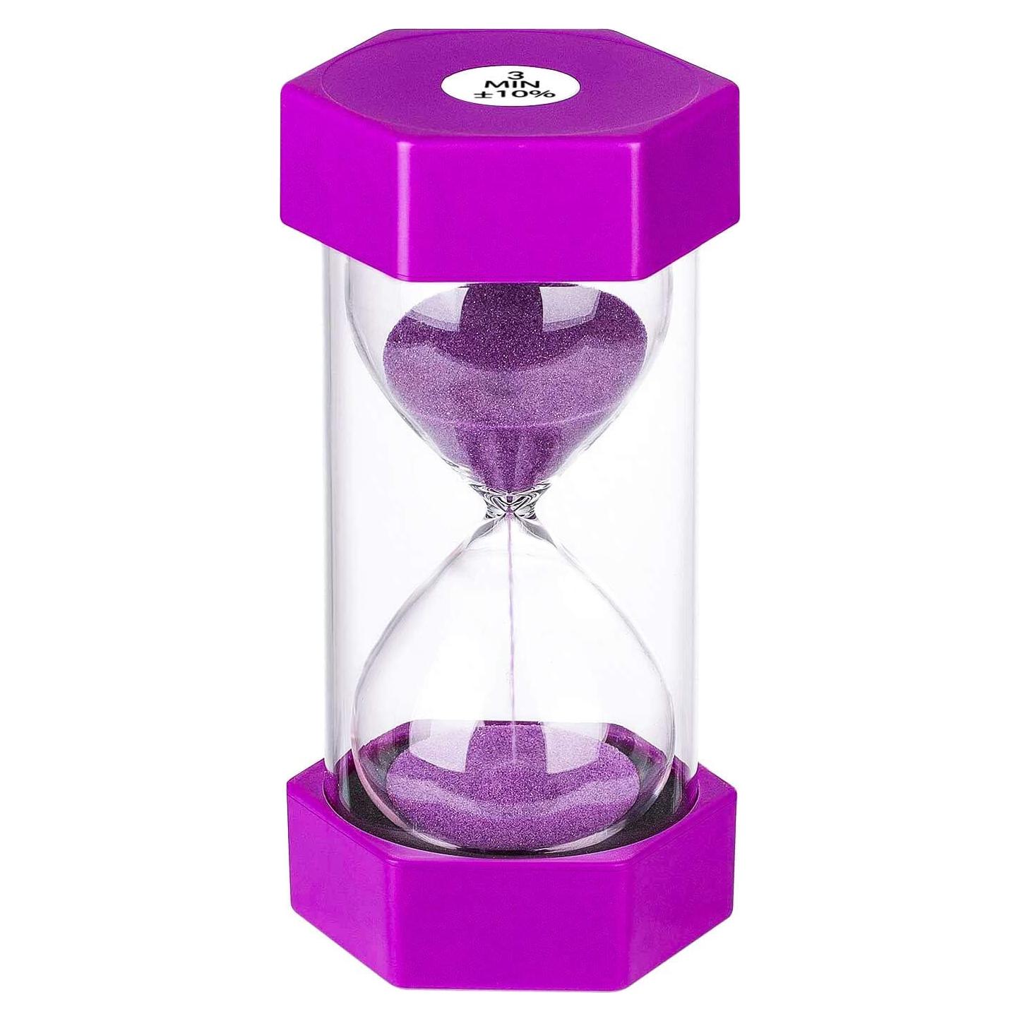 Reloj de Arena SuLiao 3 Minutos Morado para Juegos y Cocina