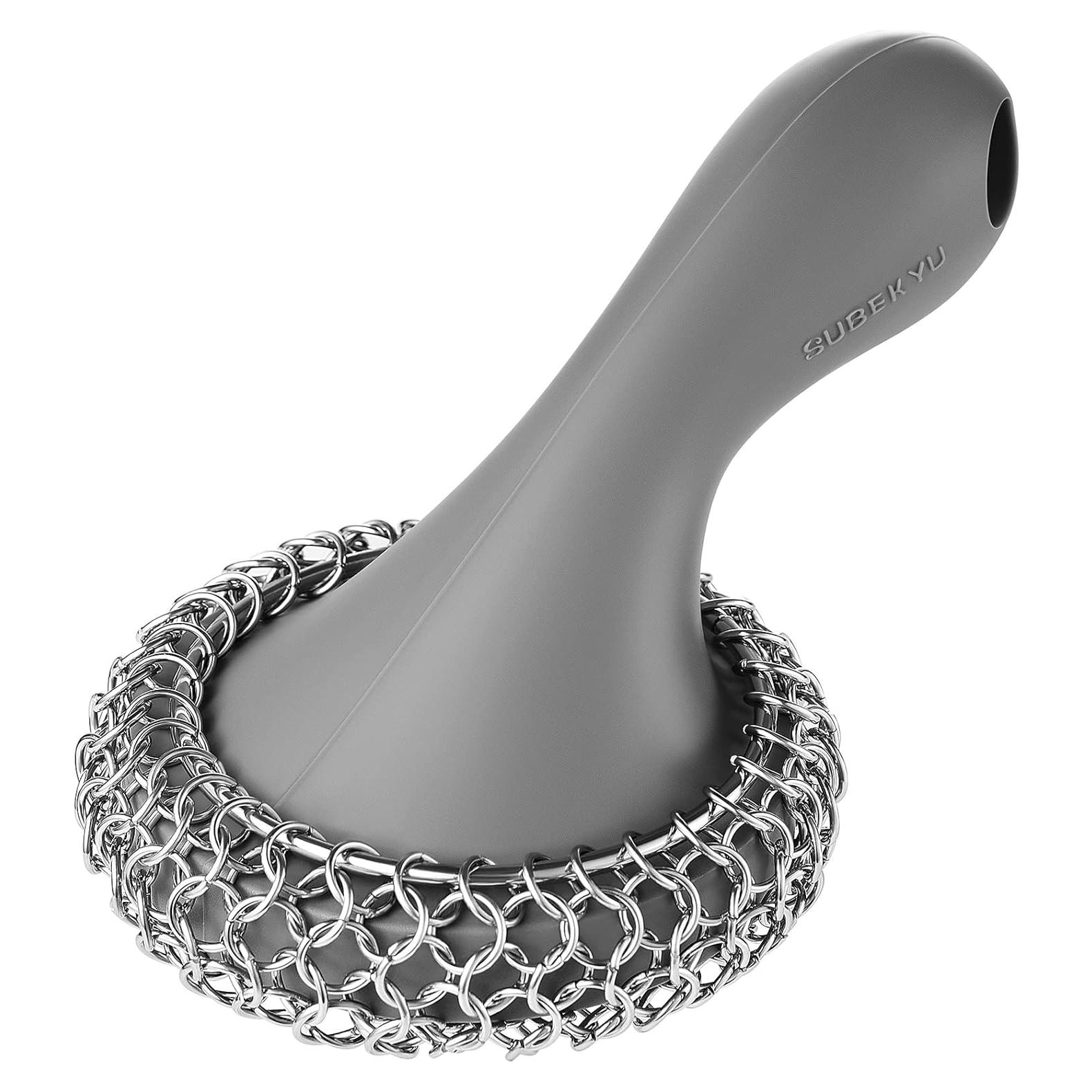 Estropajo de Cadena Acero Inoxidable 316 SUBEKYU con Mango Silicona