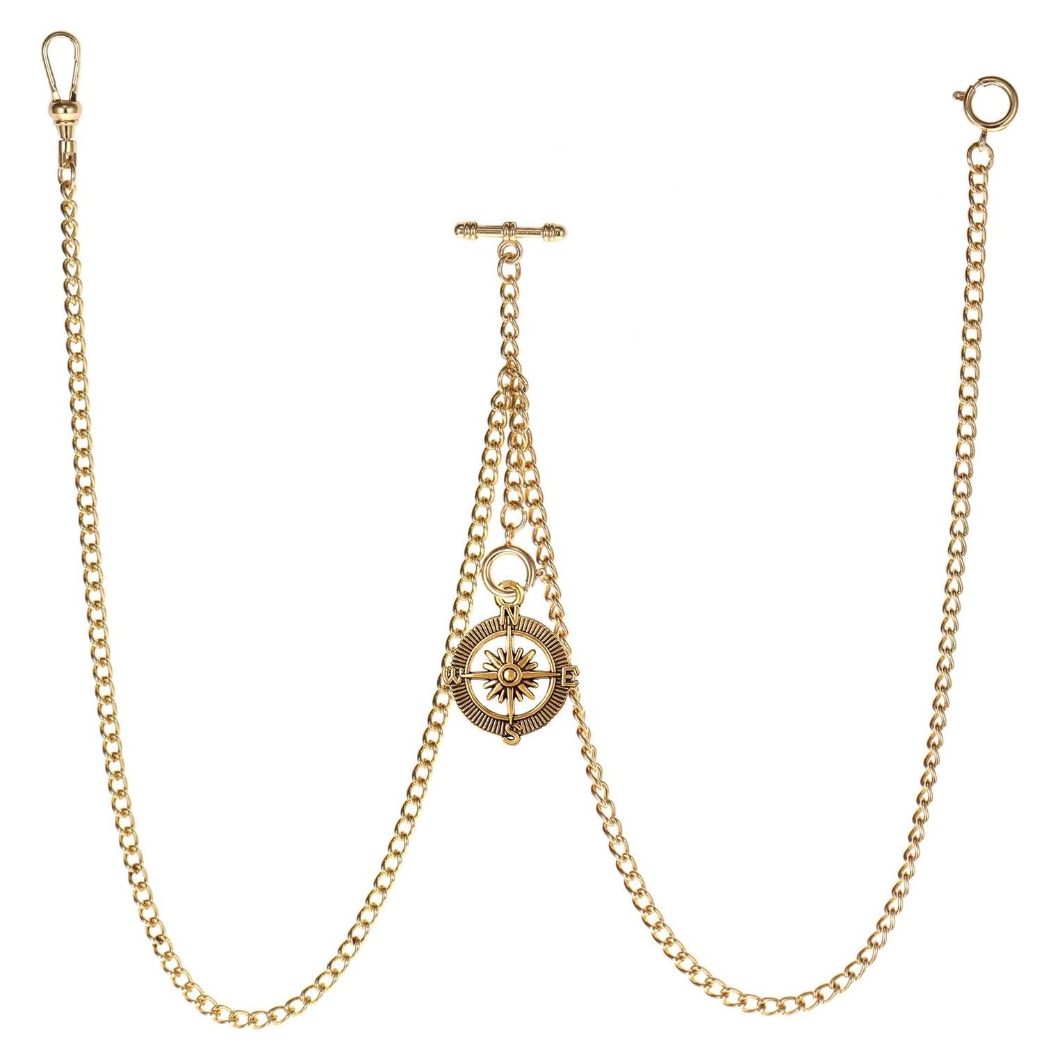 Reloj de bolsillo Albert con cadena bronce y colgante brújula