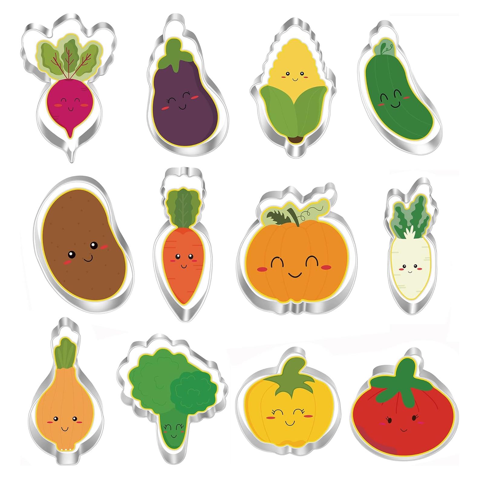 Juego de 12 Cortadores de Galletas de Verduras MrCookie