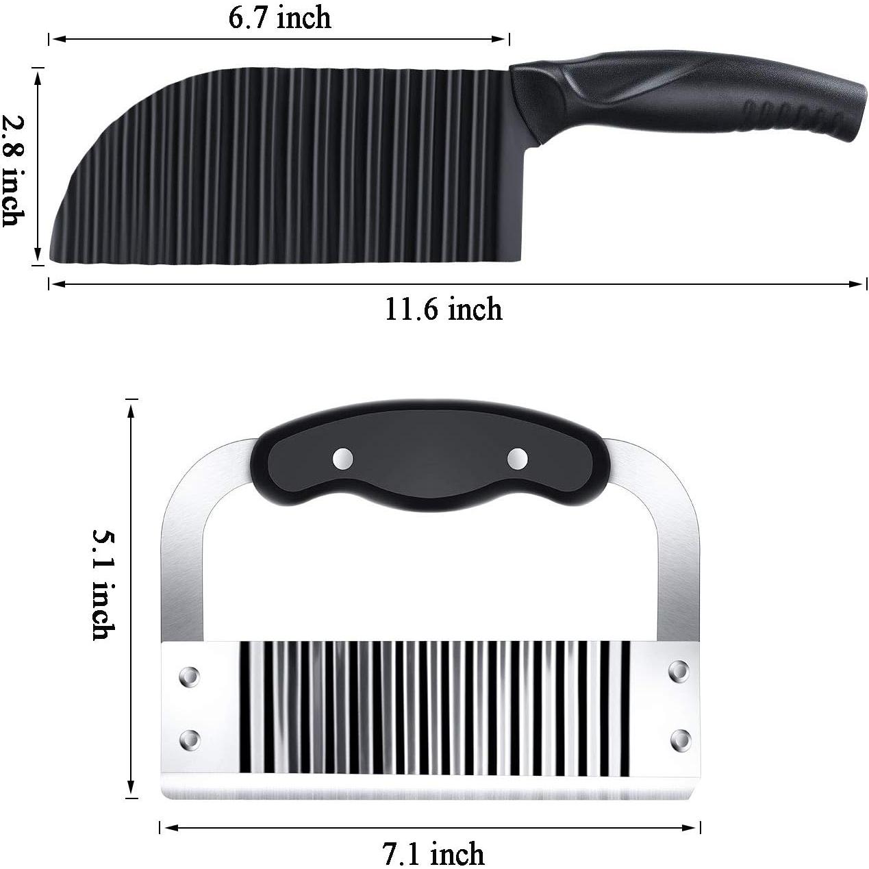 Cortador de Verduras Crinkle Patelai 2 Pcs Acero Inoxidable