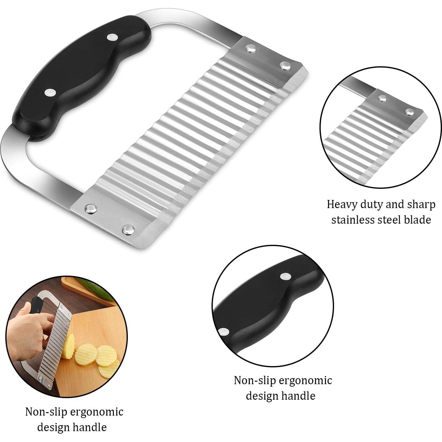 Cortador de Verduras Crinkle Patelai 2 Pcs Acero Inoxidable