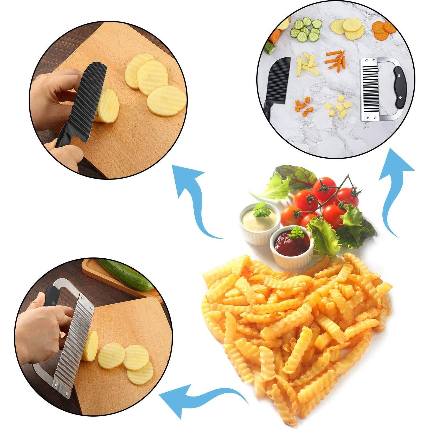 Cortador de Verduras Crinkle Patelai 2 Pcs Acero Inoxidable