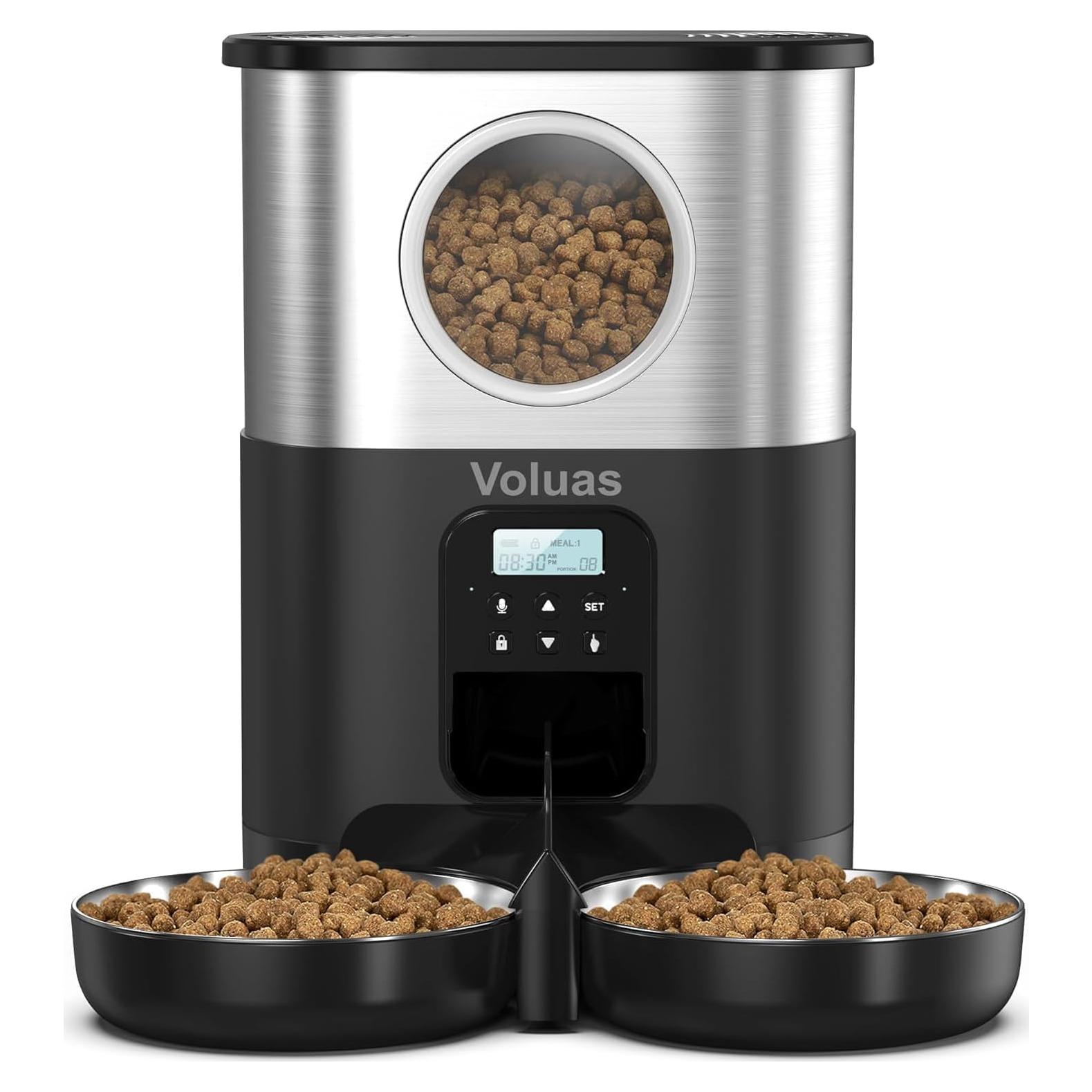 Comedero Automático para Gatos Voluas DY001 Plata y Negro