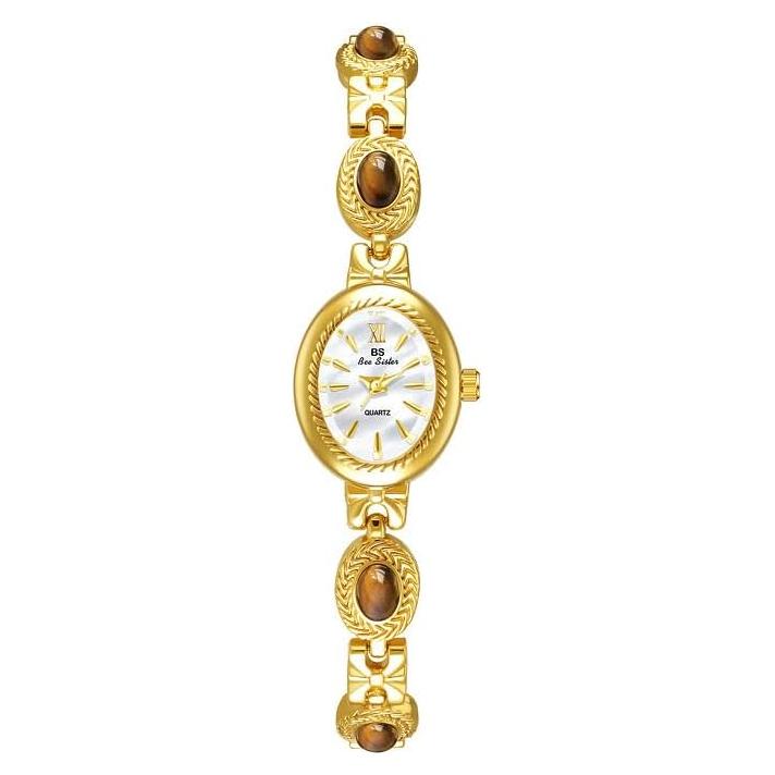 Reloj de Oro FANMIS para Mujeres Esfera Ovalada Jade