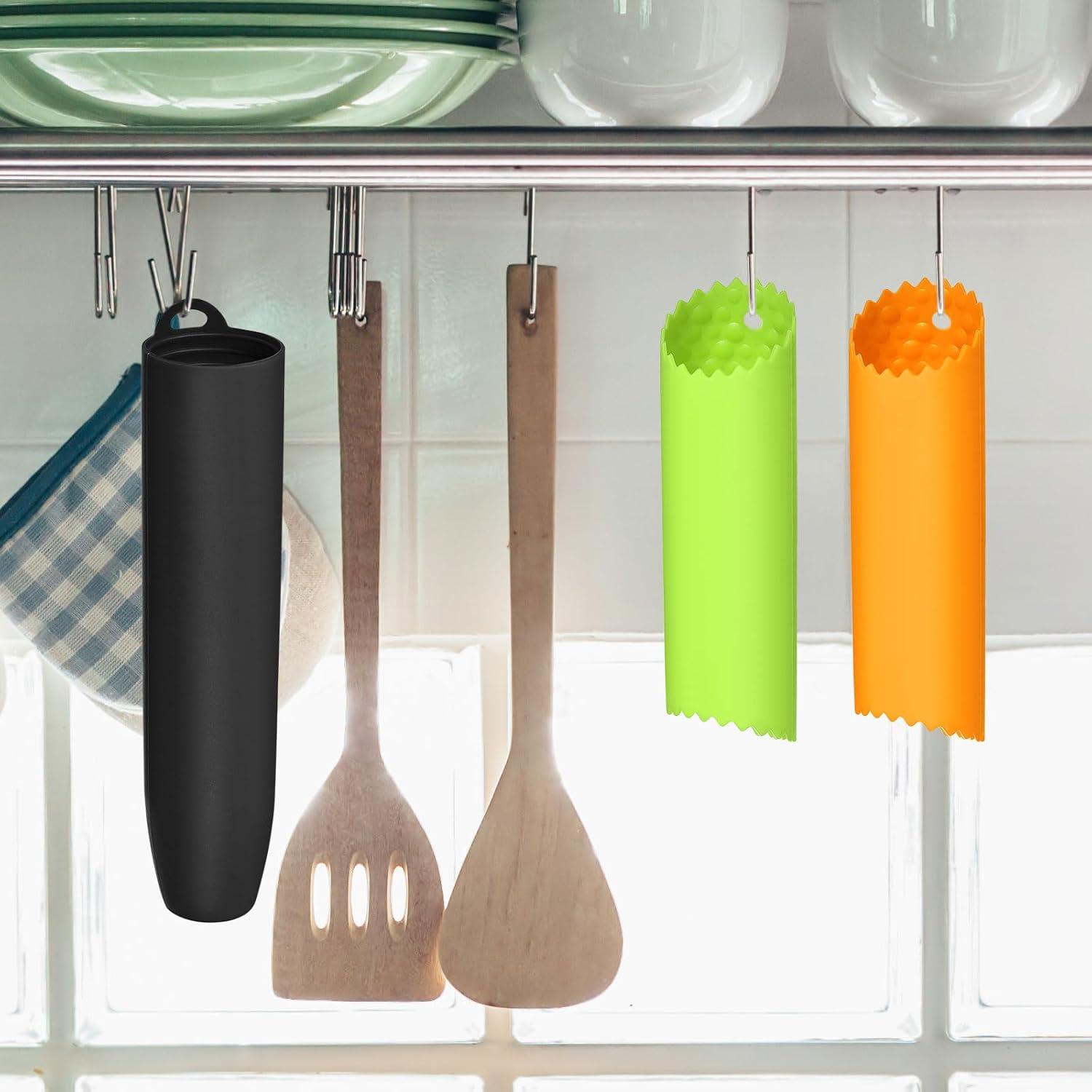 Pelador de Ajo de Silicona uxcell - 2 Piezas, Negro