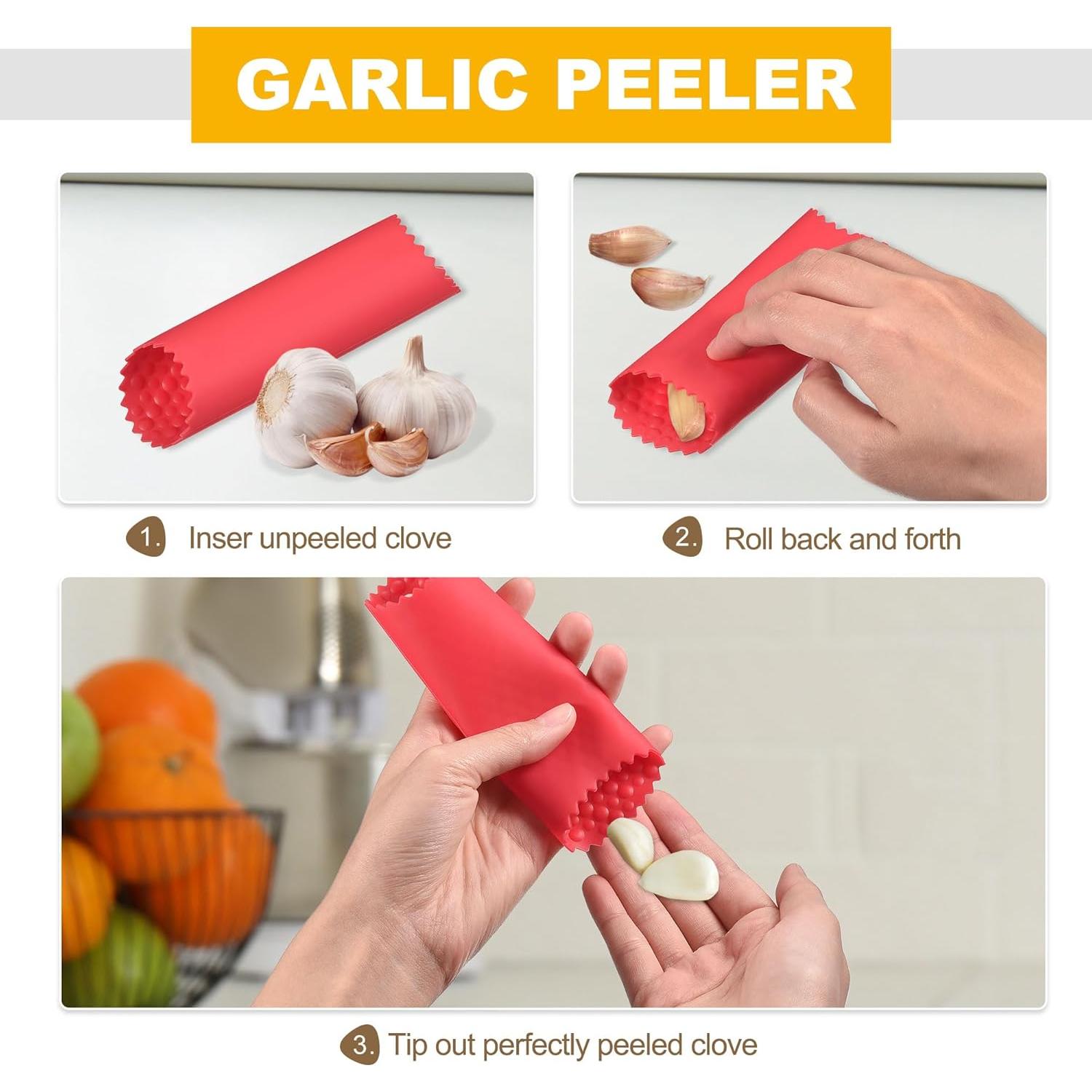 Pelador de Ajo de Silicona uxcell - 2 Piezas, Negro