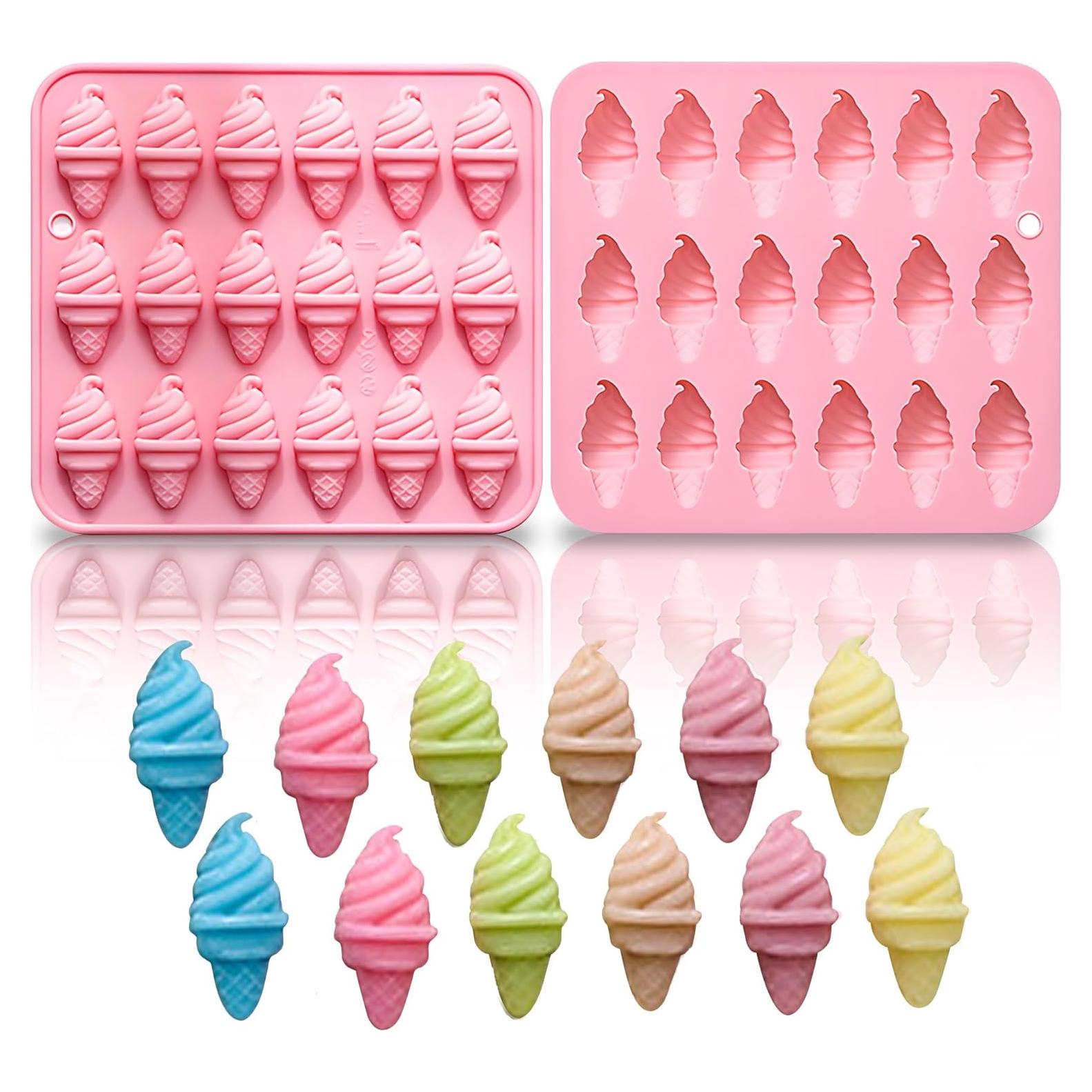 Molde de Helado de Silicona Heyiminy 18 Cavidades Rosa