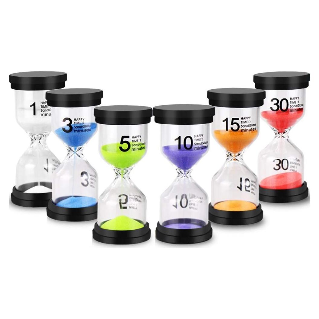 Temporizador de Arena EMDMAK 6 Piezas 1-30 Minutos Multicolor