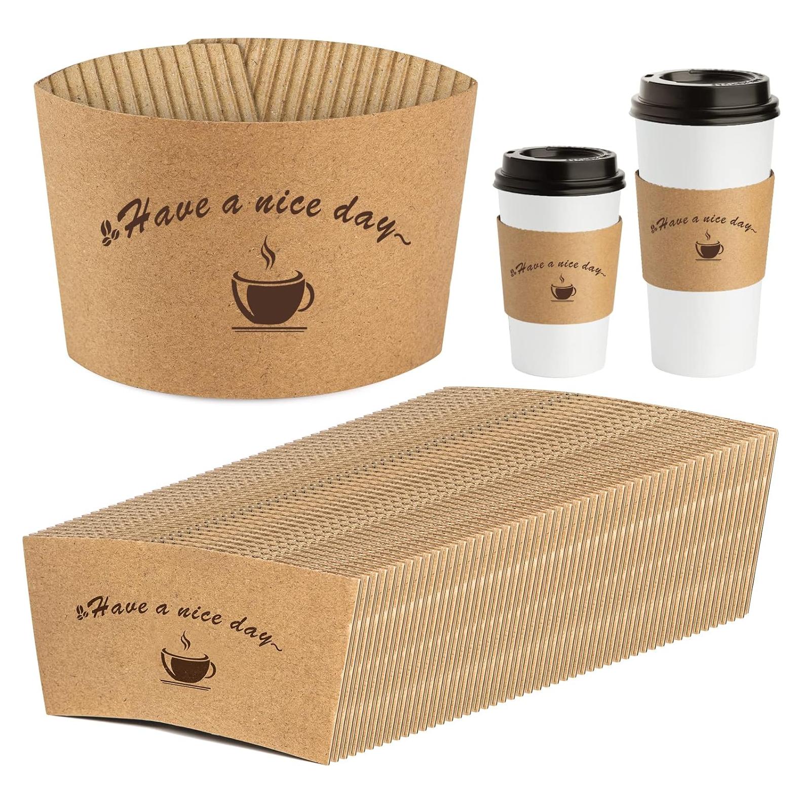 Mangas de papel Kraft para tazas de café 50 unidades HLWDFLZ