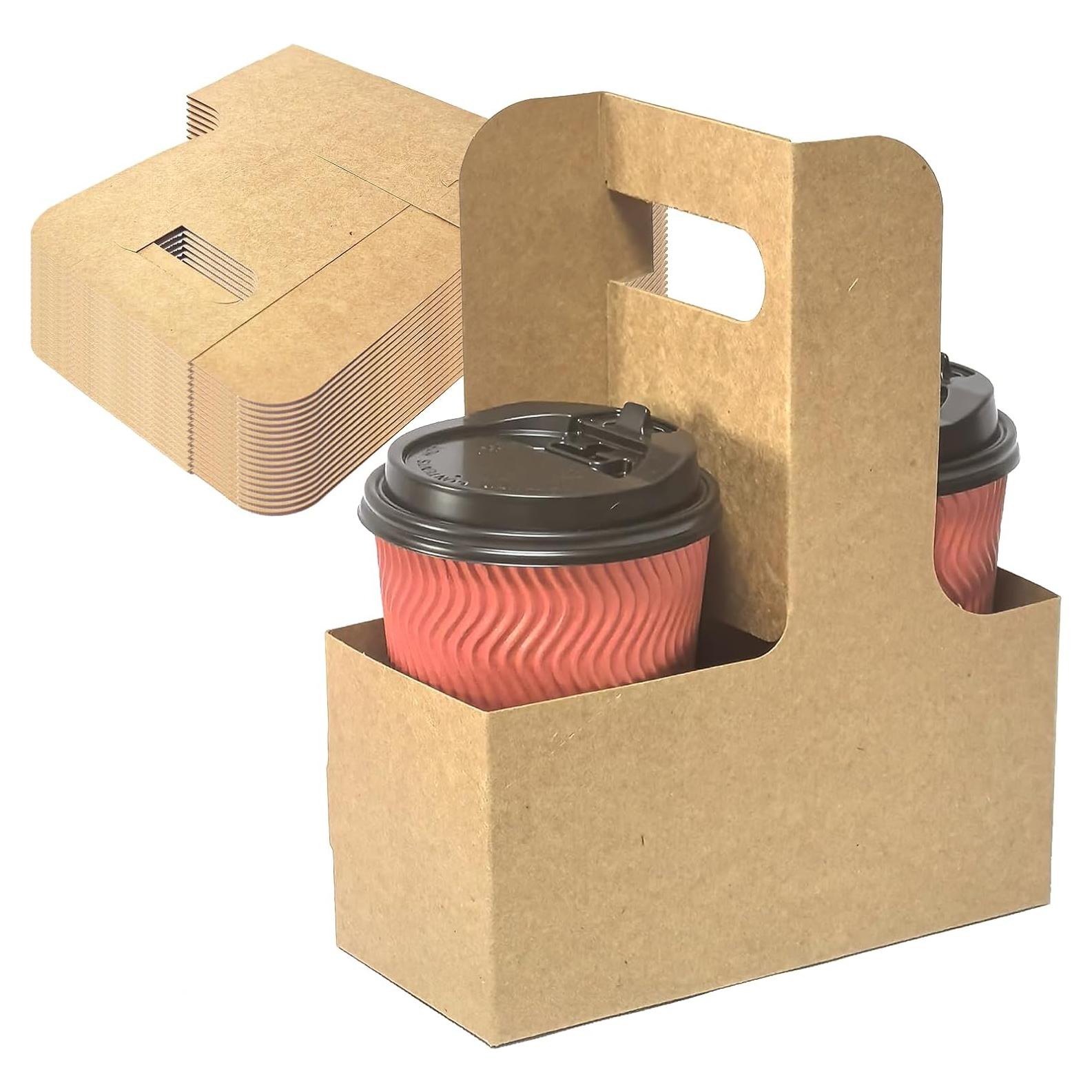 Portavasos desechables Kraft GIWOSK para 2 tazas - 100 piezas