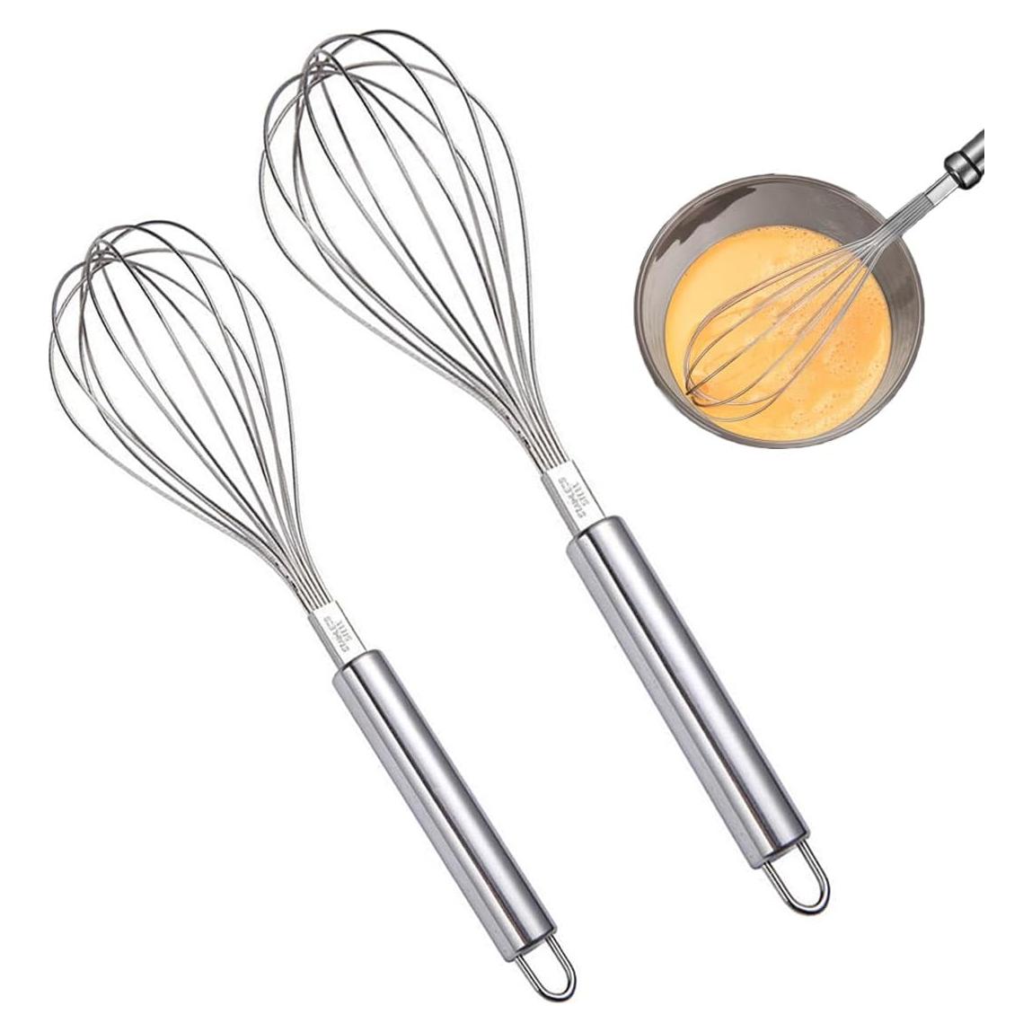 Batidores de Metal Cangfort 2 Pcs 25 y 30 cm Antiadherentes