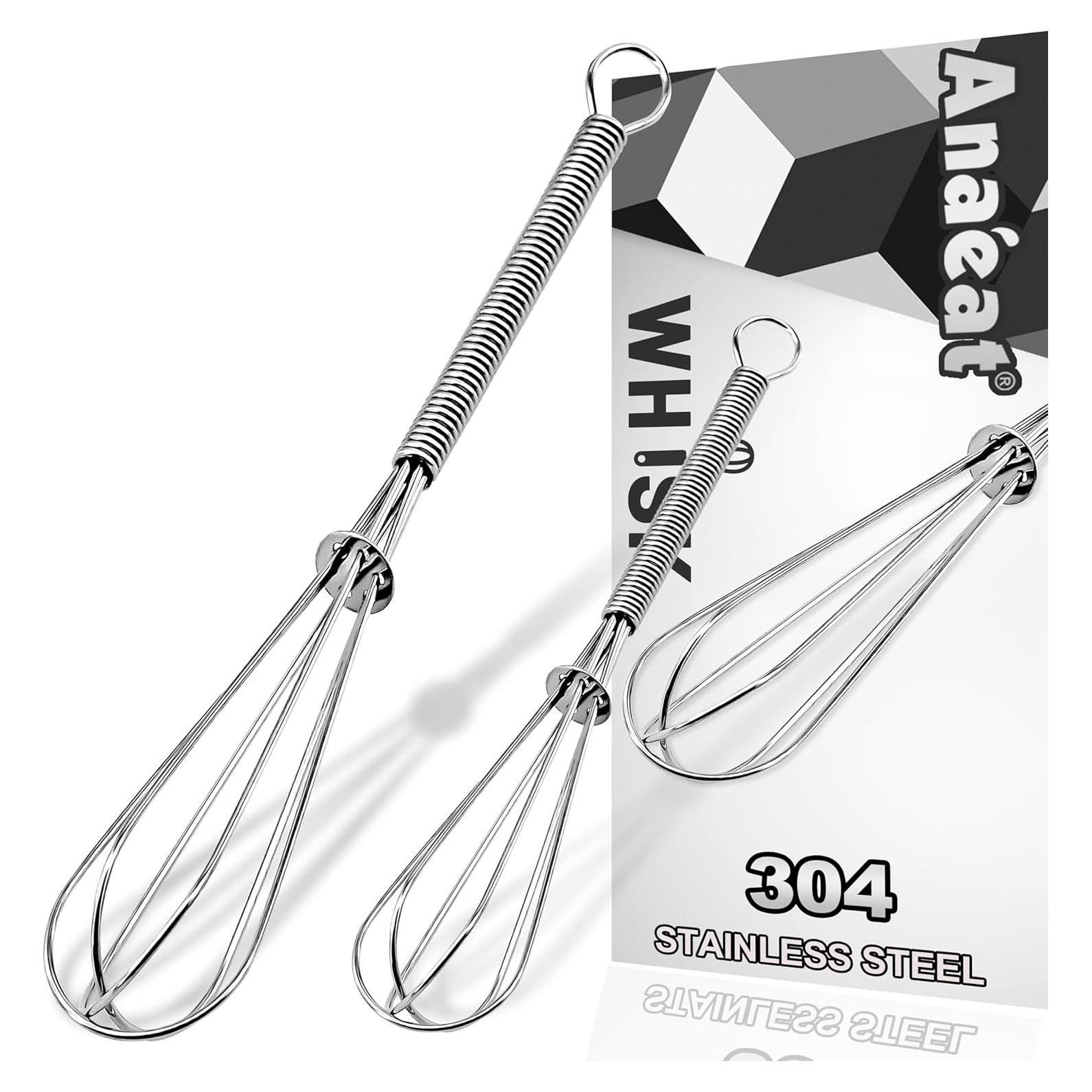 Batidores de Alambre Mini Anaeat, Acero Inoxidable, 2 Pcs