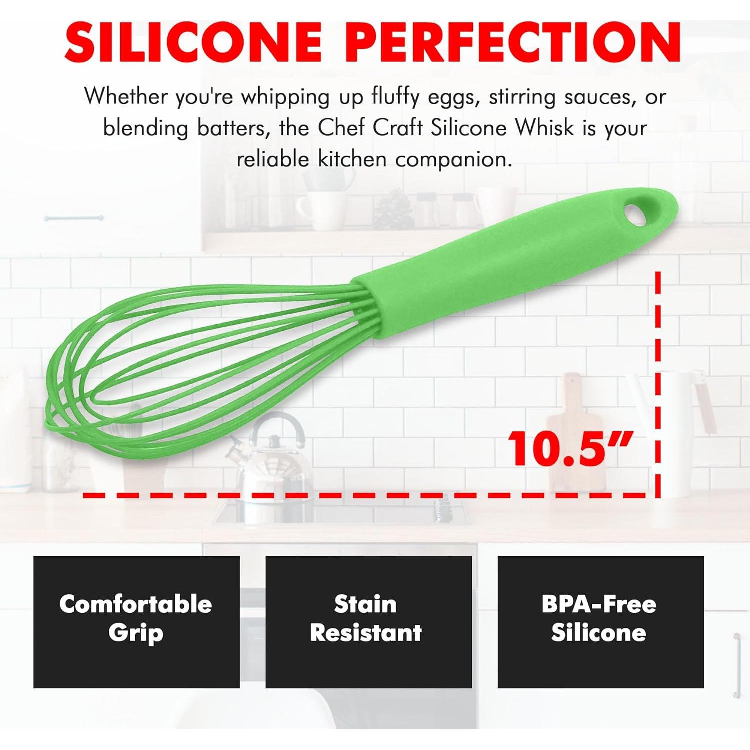 Batidor de Alambre de Silicona Chef Craft 26,67 cm Verde