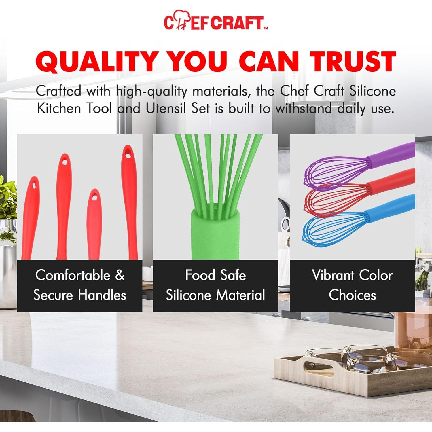 Batidor de Alambre de Silicona Chef Craft 26,67 cm Verde