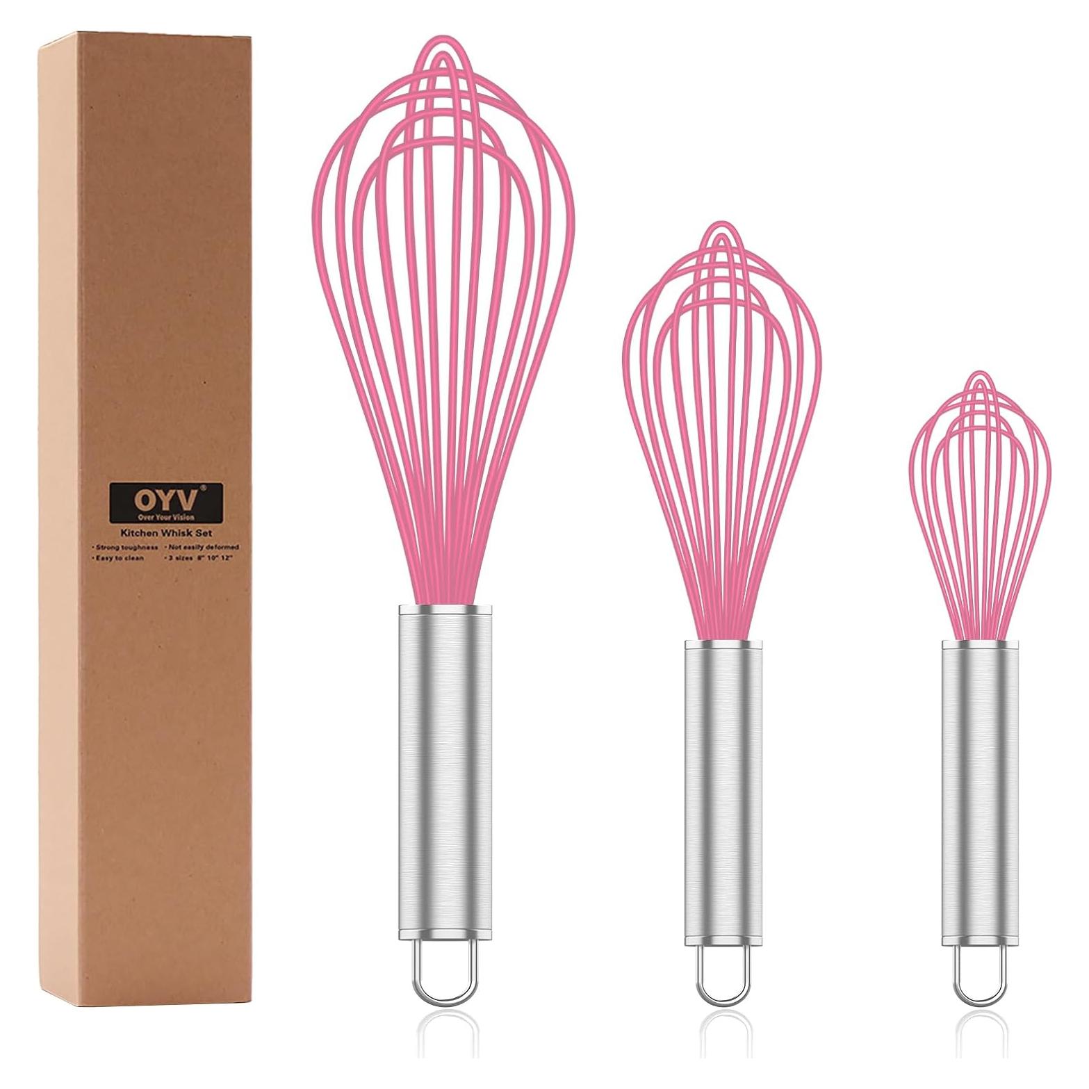 Set de 3 Batidores de Silicona OYV Rosa Antirayaduras