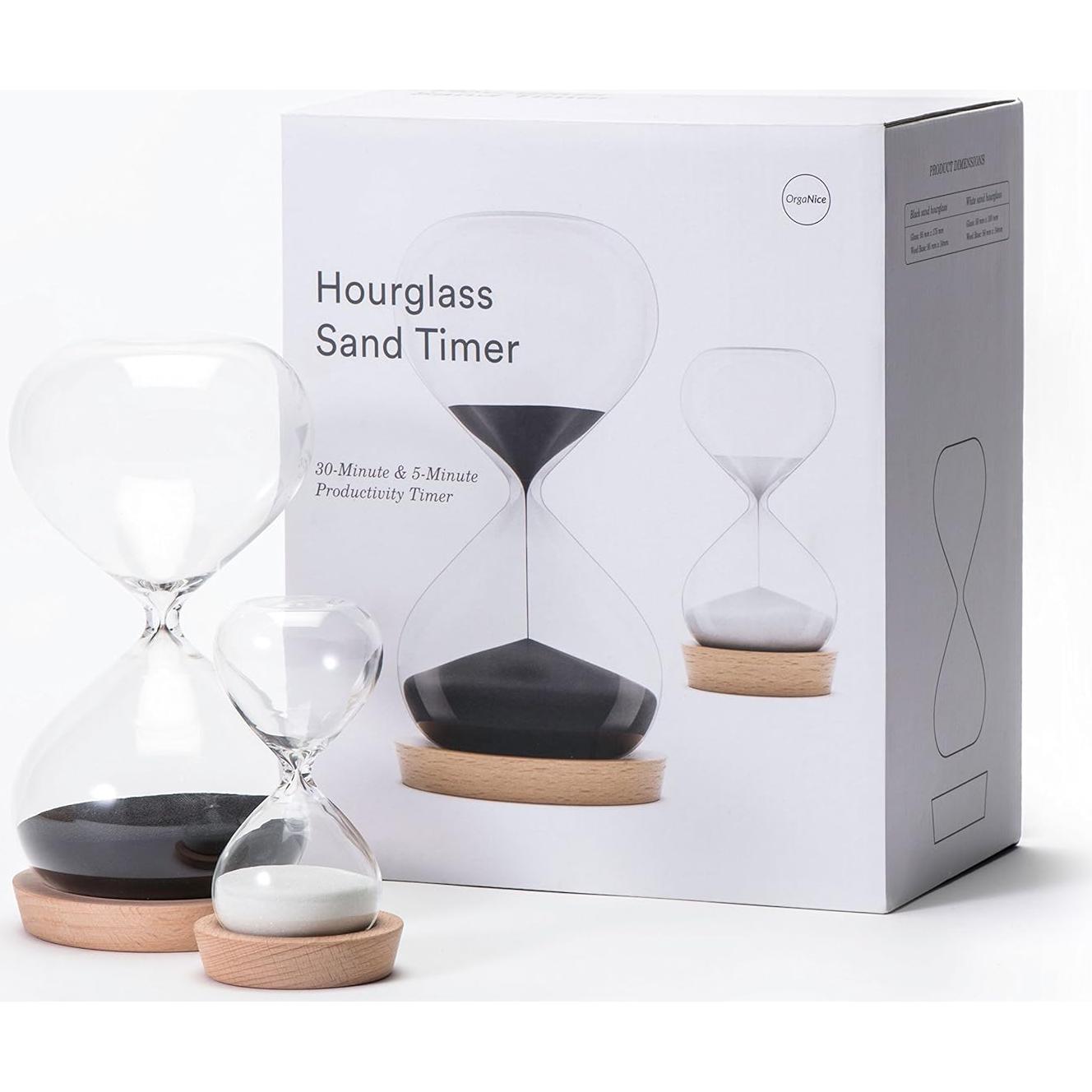 Reloj de Arena OrgaNice 30 Minutos y 5 Minutos - Temporizador Productividad