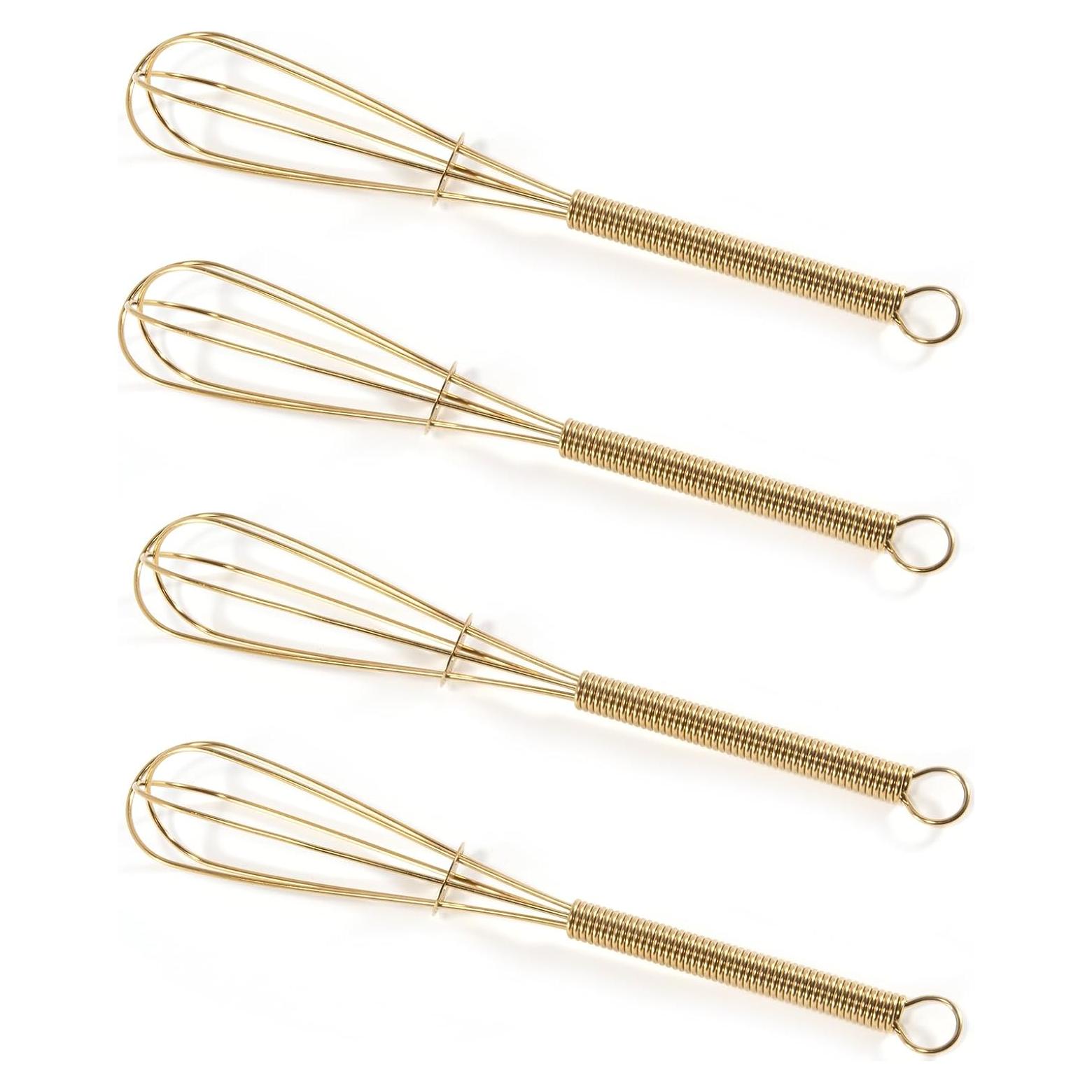 Batidores Mini Dorados TYGYLZGCF 12,7 cm 4 Piezas