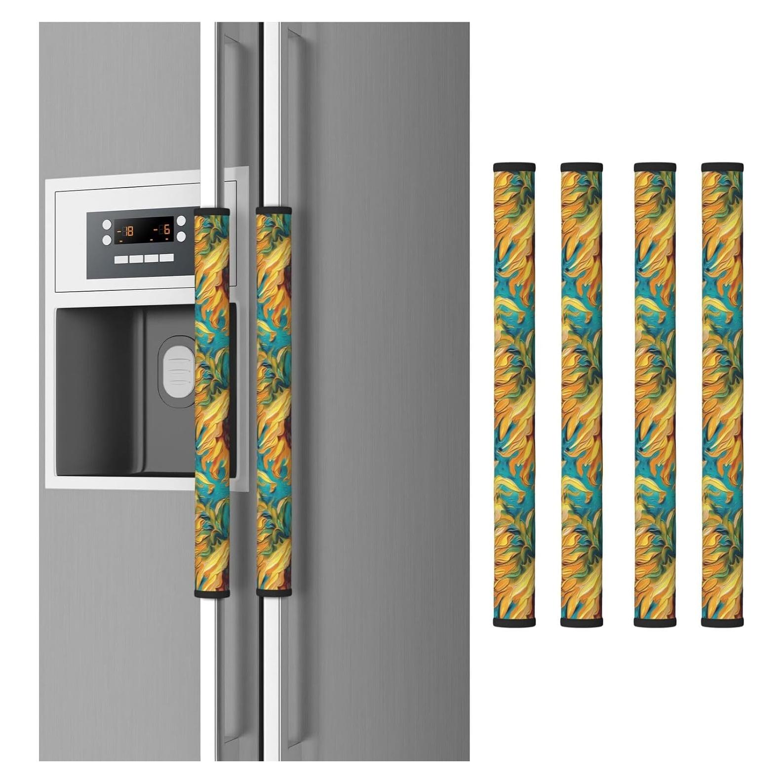 4 Fundas para Manijas de Refrigerador NeuKim Girasol 40x14 cm