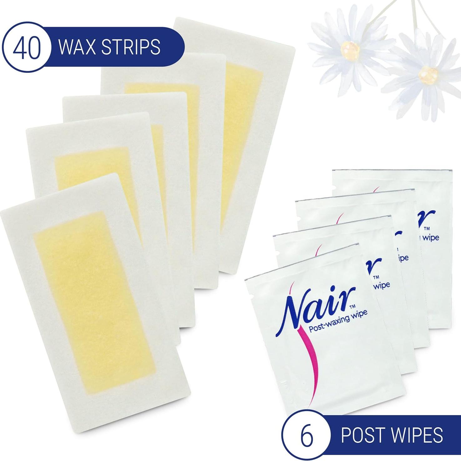 Cera Depilatoria Nair Sensible 40 Listones para Piernas y Cuerpo
