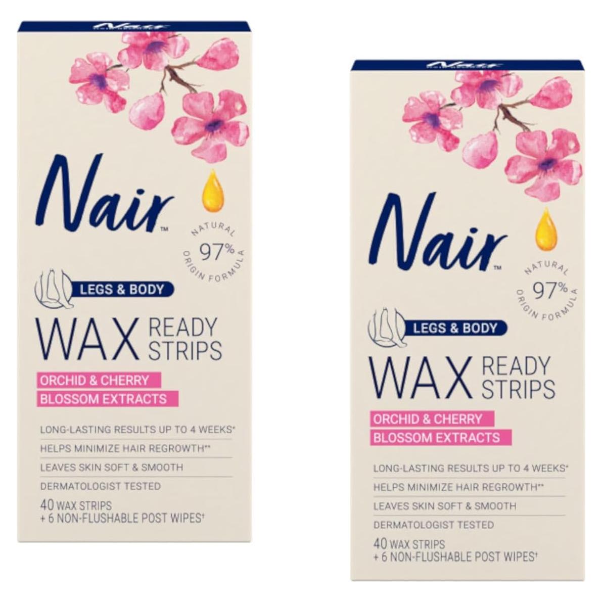 Cera Depilatoria Nair 40 Listones 100% Natural para Cuerpo