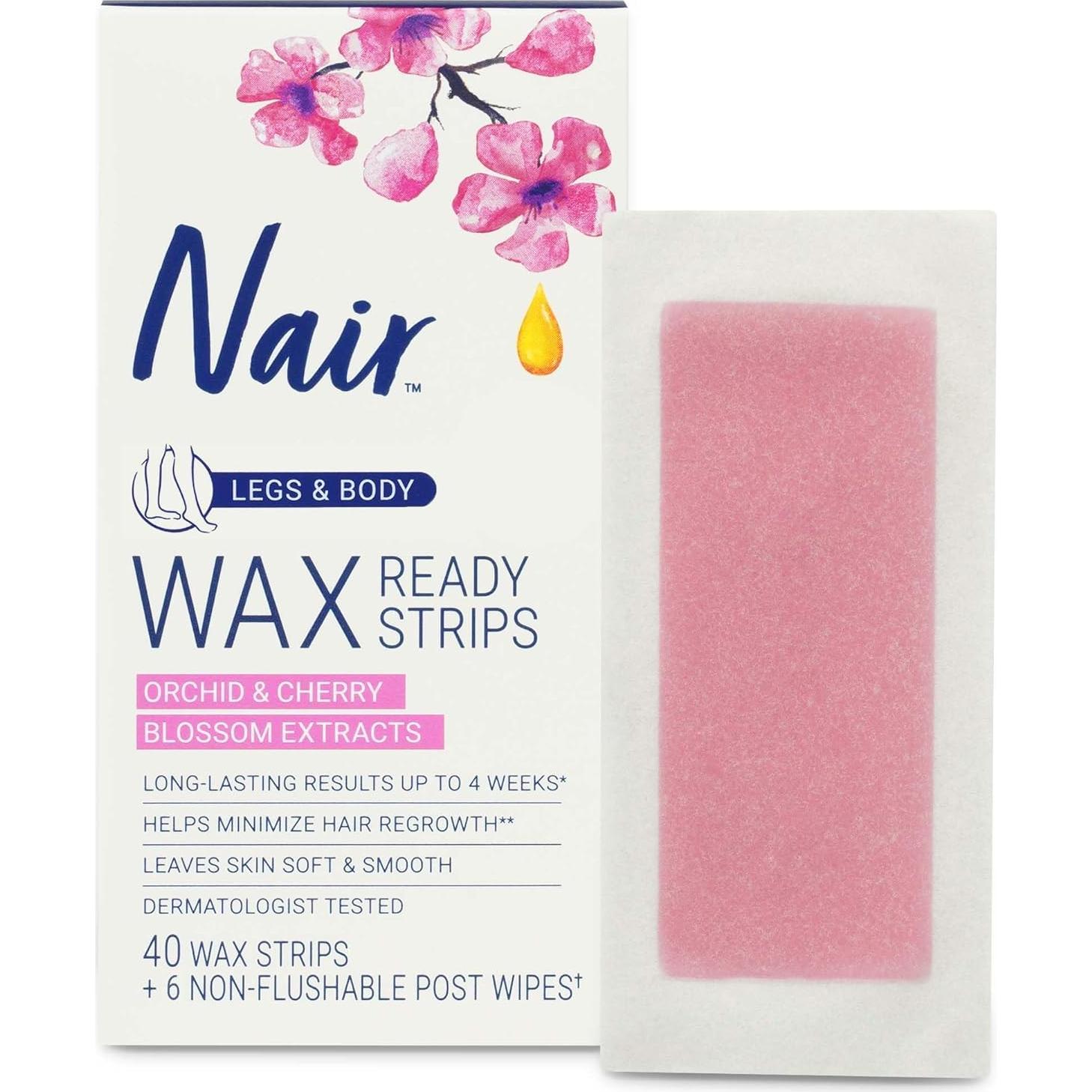 Cera Depilatoria Nair 40 Listones 100% Natural para Cuerpo