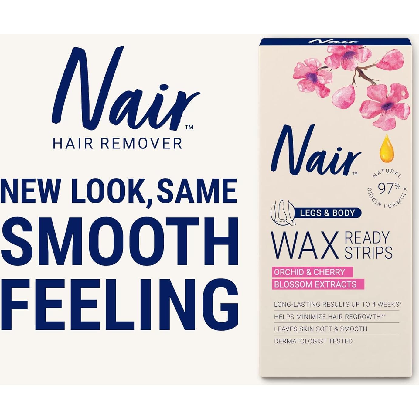 Cera Depilatoria Nair 40 Listones 100% Natural para Cuerpo