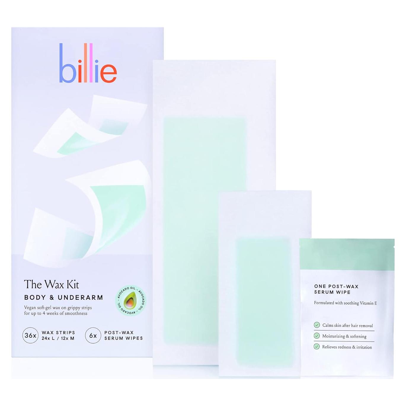 Kit de Cera Billie para Cuerpo y Axilas - 36 Tiras Veganas