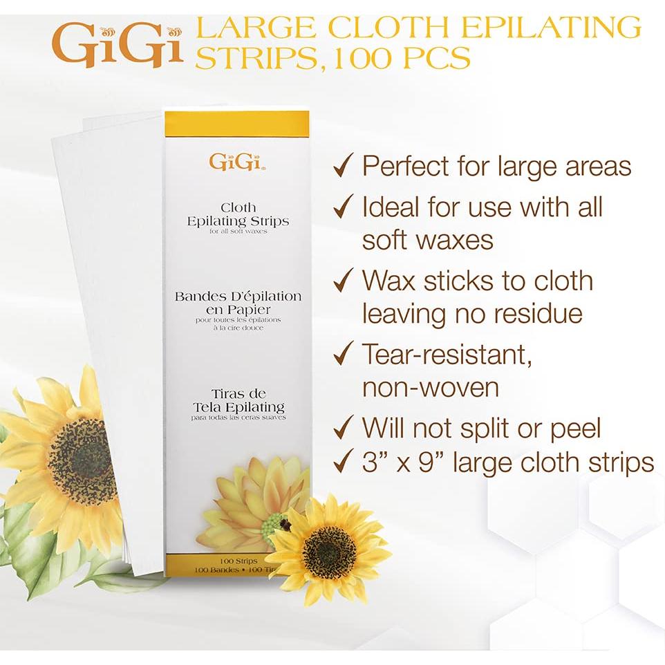 Cintas de Cera No Tejidas GiGi para Depilación 100 Unidades