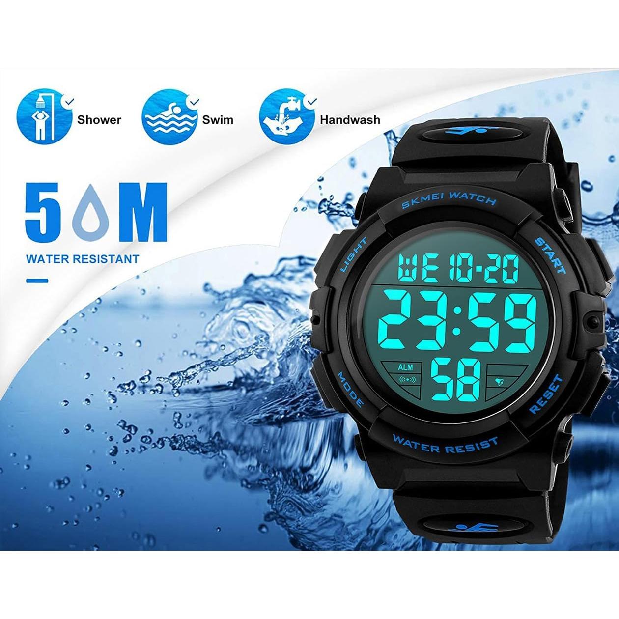 Reloj Deportivo Digital MJSCPHBJK 50m Impermeable Azul