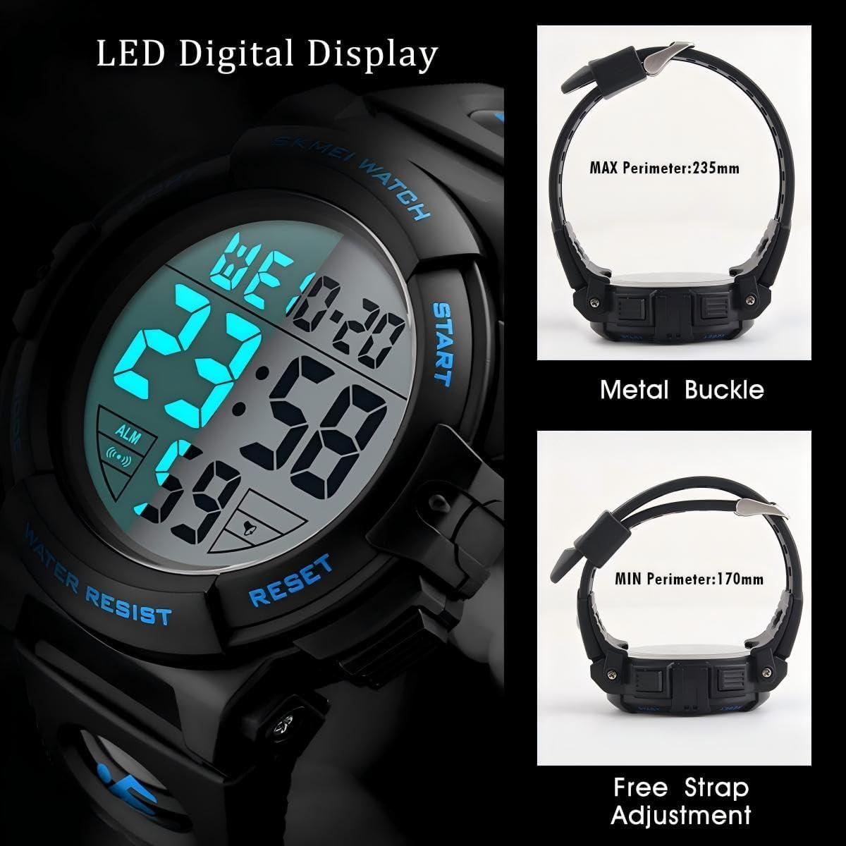 Reloj Deportivo Digital MJSCPHBJK 50m Impermeable Azul