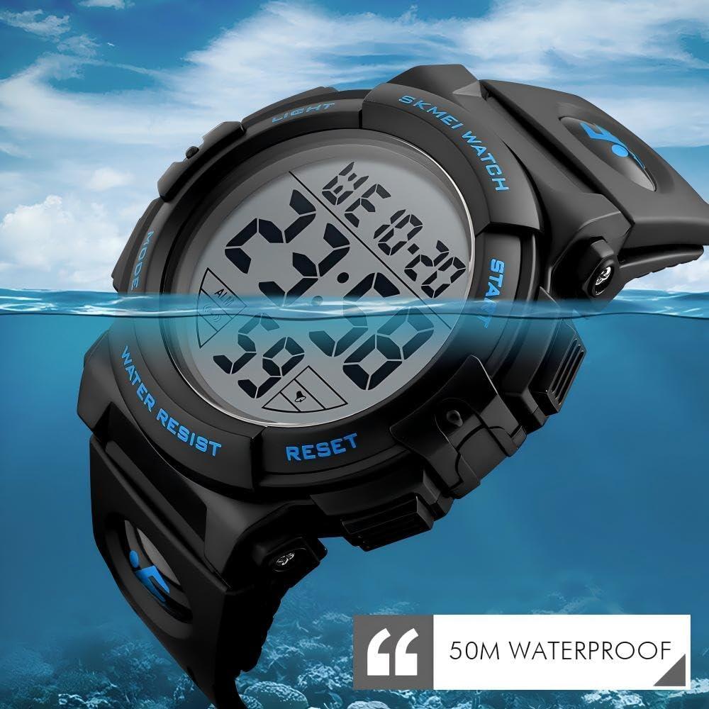 Reloj Deportivo Digital MJSCPHBJK 50m Impermeable Azul